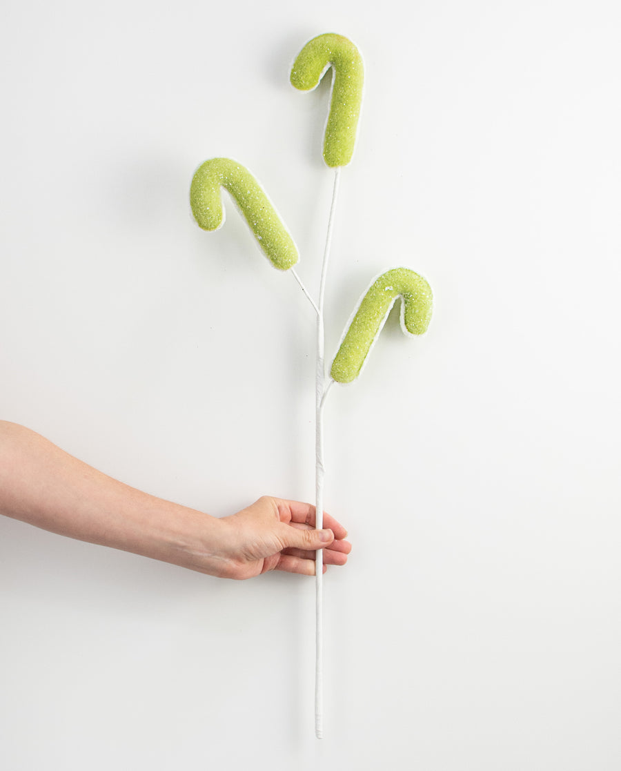 26" Candy Cane Spray: Green detail photo 3