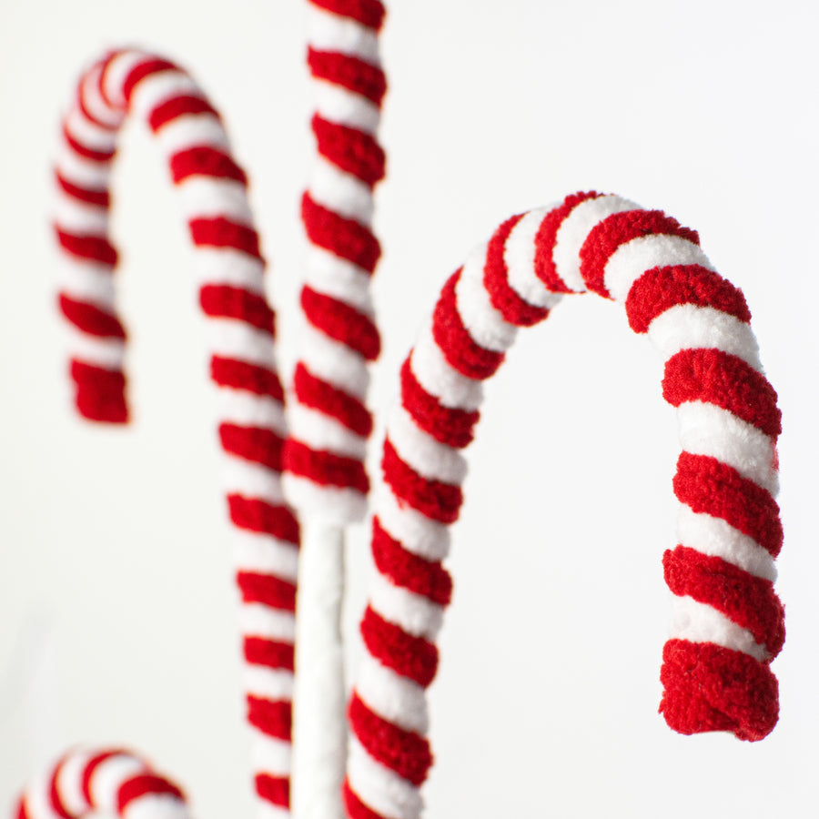 26" Candy Cane Spray: Red & White Lifestyle Photo