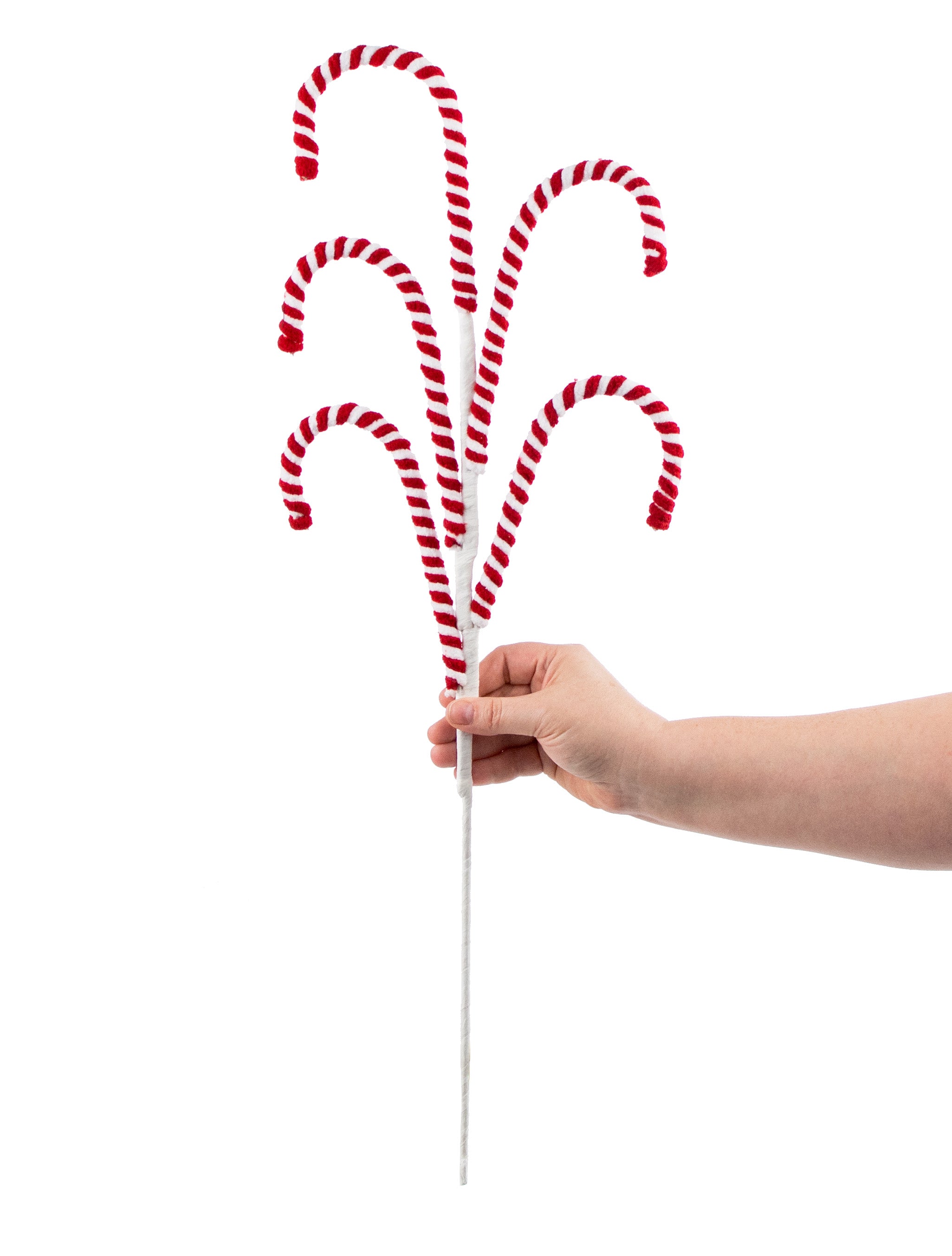 26" Candy Cane Spray: Red & White detail photo 3
