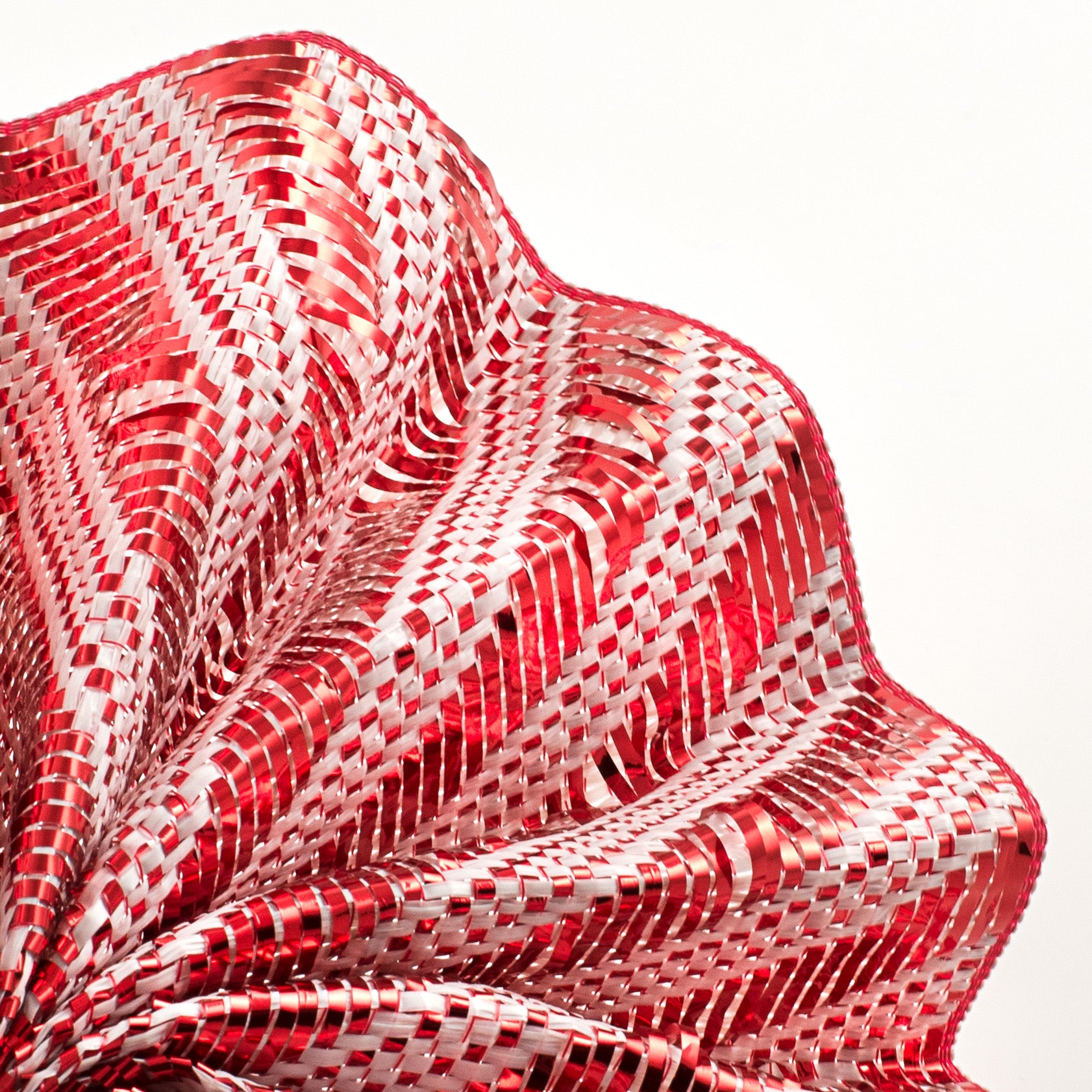 10" Candy Cane Woven Mesh: Red & White detail photo 5