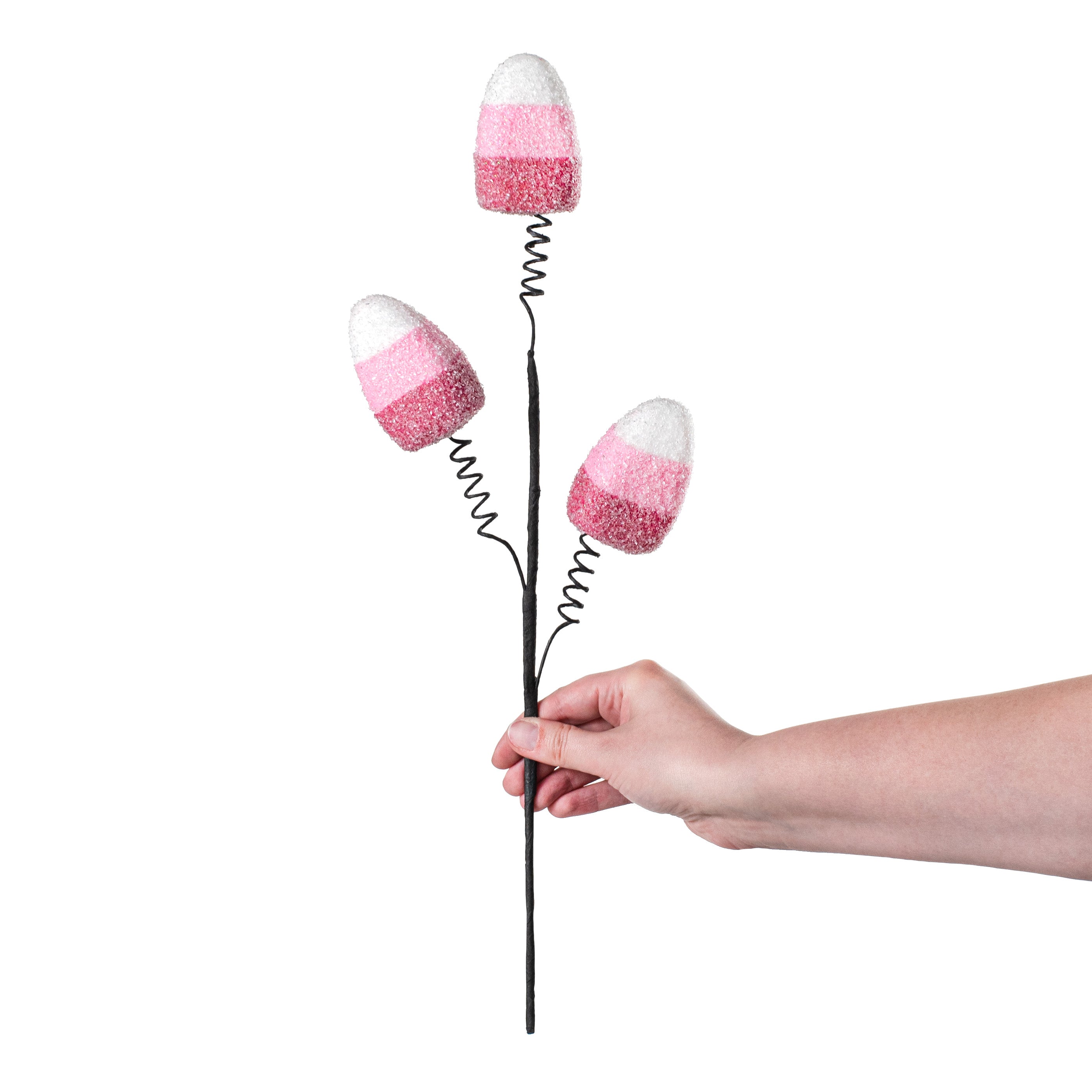 18" Candy Corn Pick: Fuchsia, Pink, White detail photo 3