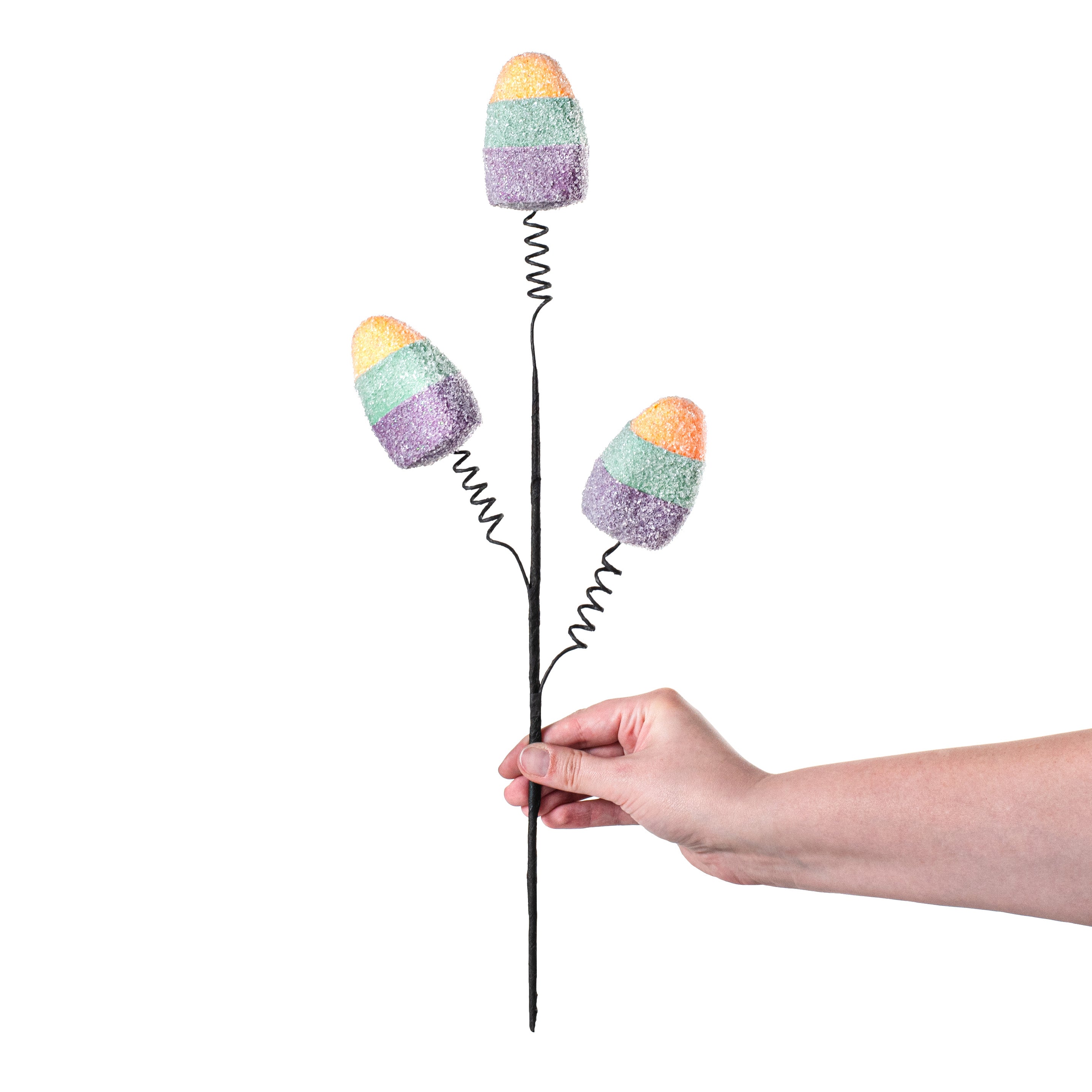 18" Candy Corn Pick: Orange, Mint, Purple detail photo 3