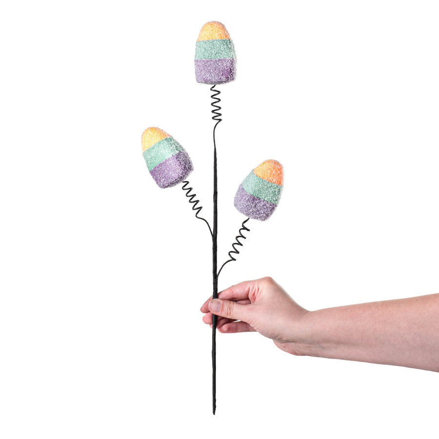 18" Candy Corn Pick: Orange, Mint, Purple detail photo 3