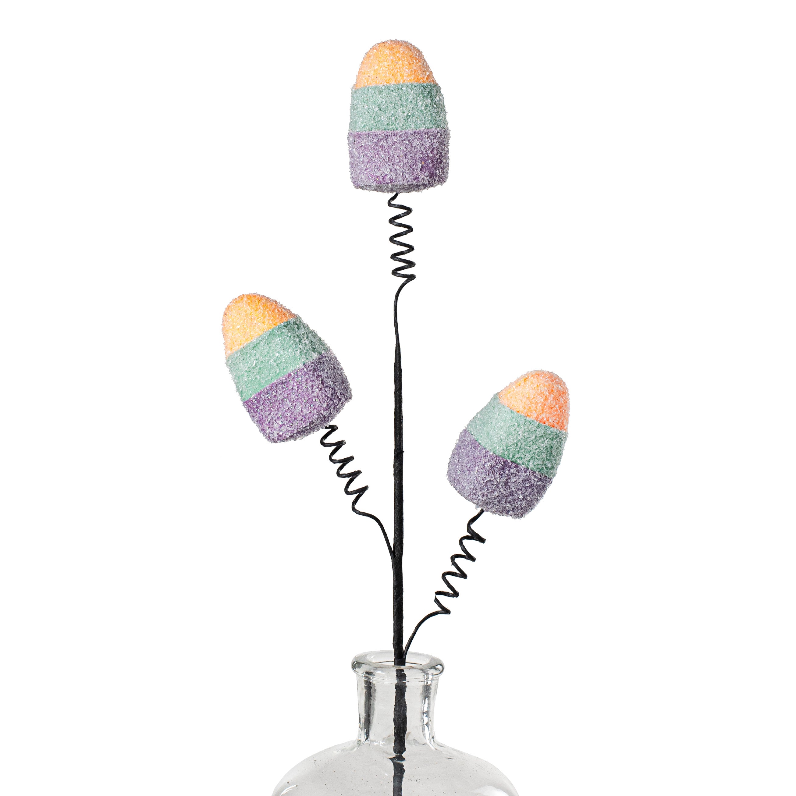 18" Candy Corn Pick: Orange, Mint, Purple Item Number: 56907ORMIPU