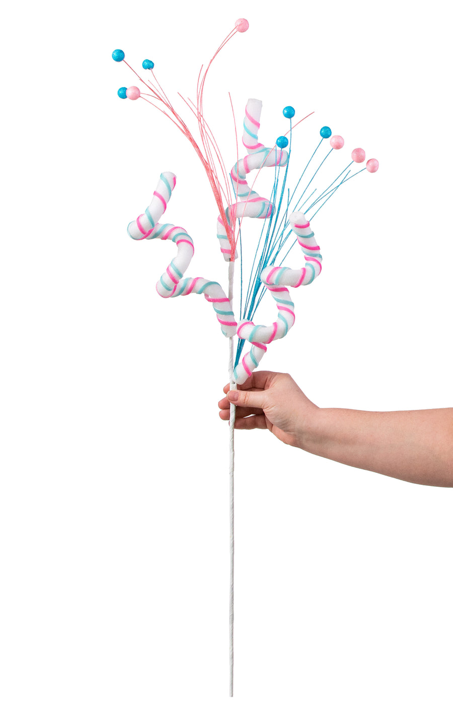 34" Candy Curly Spray: Pink & Blue detail photo 3