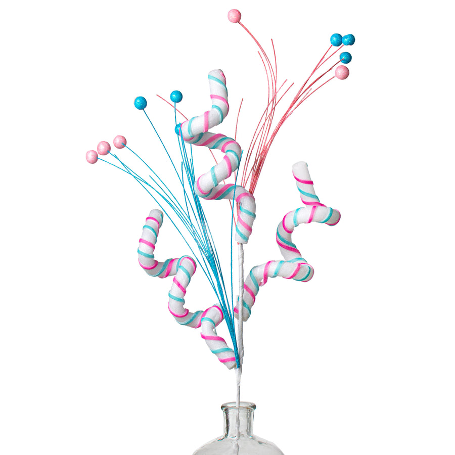 34" Candy Curly Spray: Pink & Blue Item Number: 85406PKBL