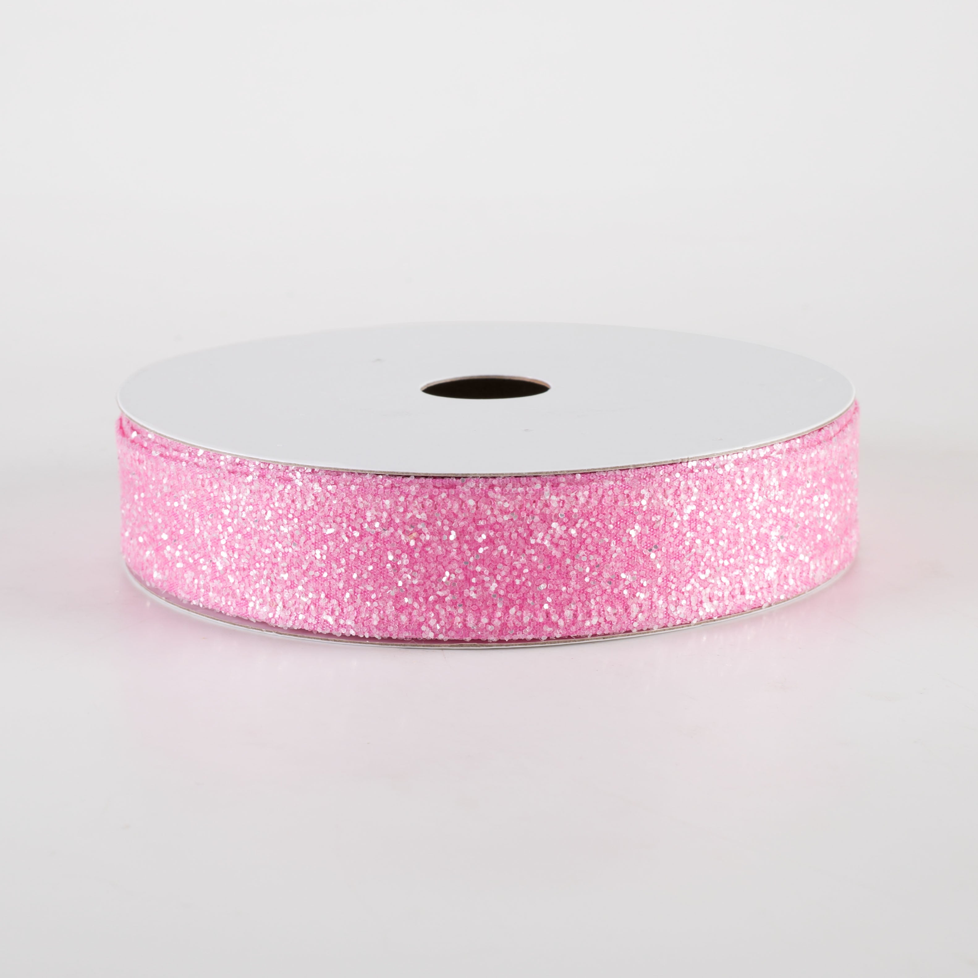 7/8" Candy Glittered Satin Ribbon: Fuchsia Hot Pink (10 Yards)