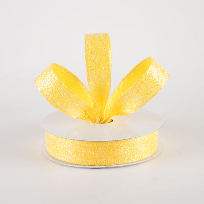 7/8" Candy Glittered Satin Ribbon: Yellow (10 Yards) Lifestyle Photo