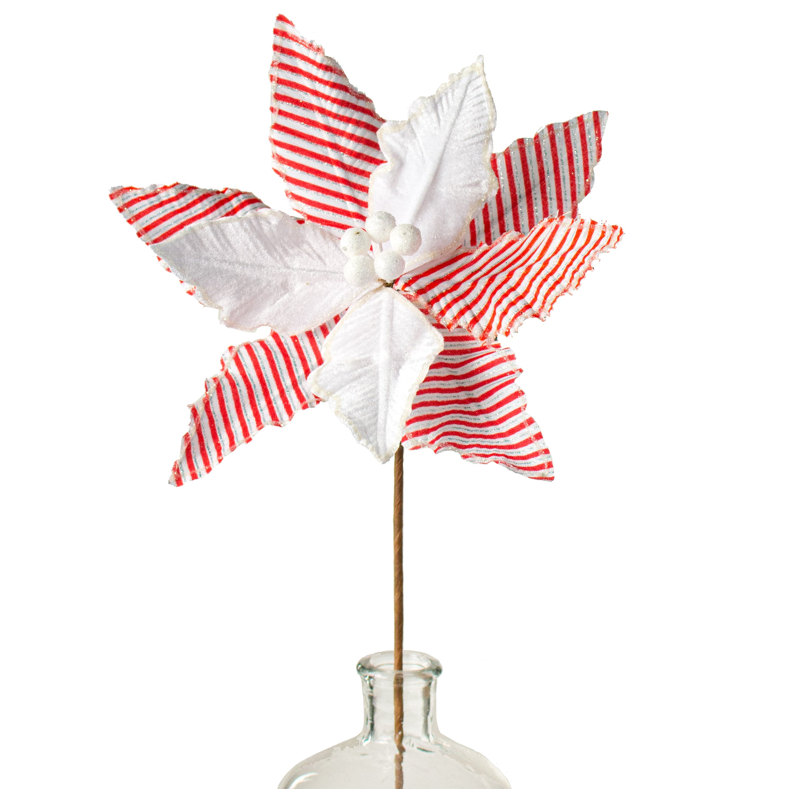 22" Candy Stripe Poinsettia Stem Item Number: 134540