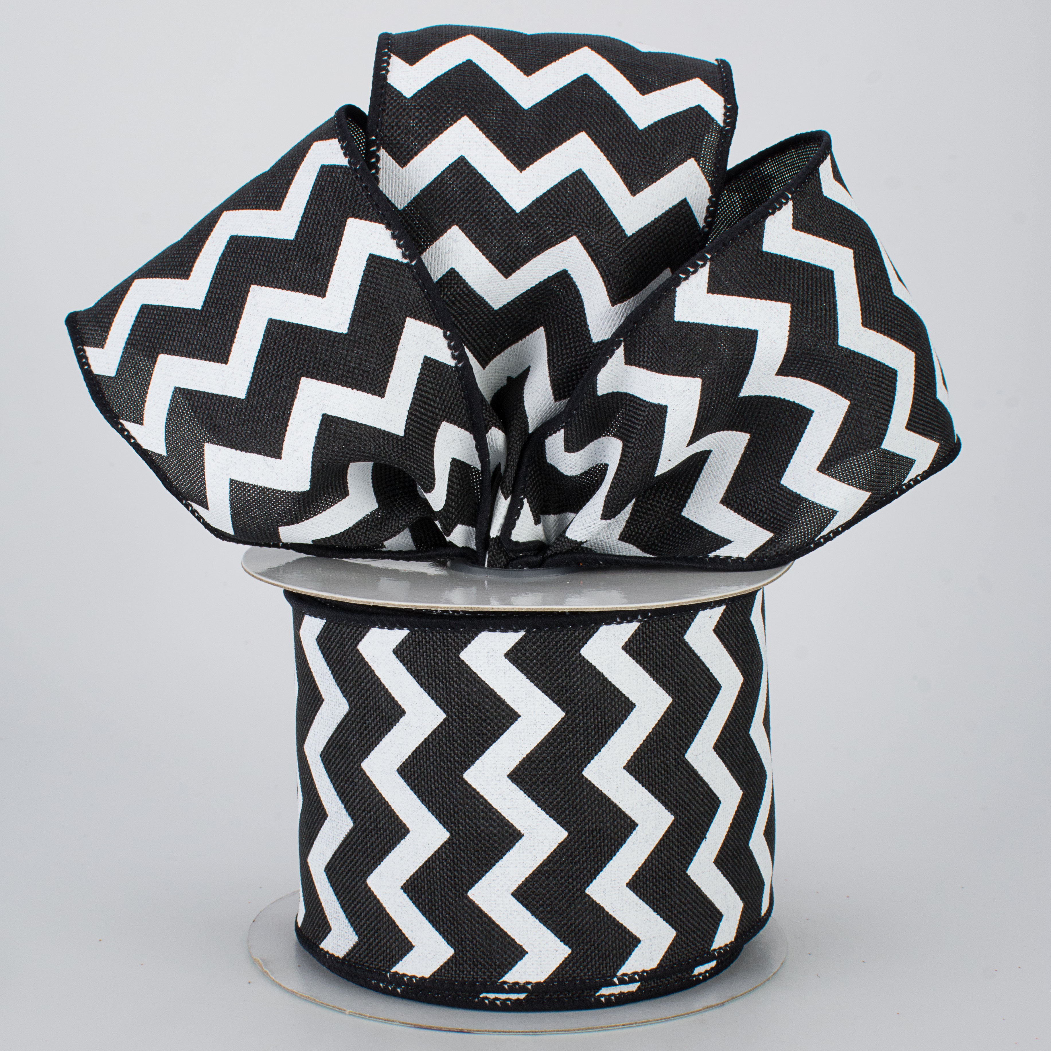 2.5" Canvas Chevron Ribbon: Black & White (10 Yards) Lifestyle Photo