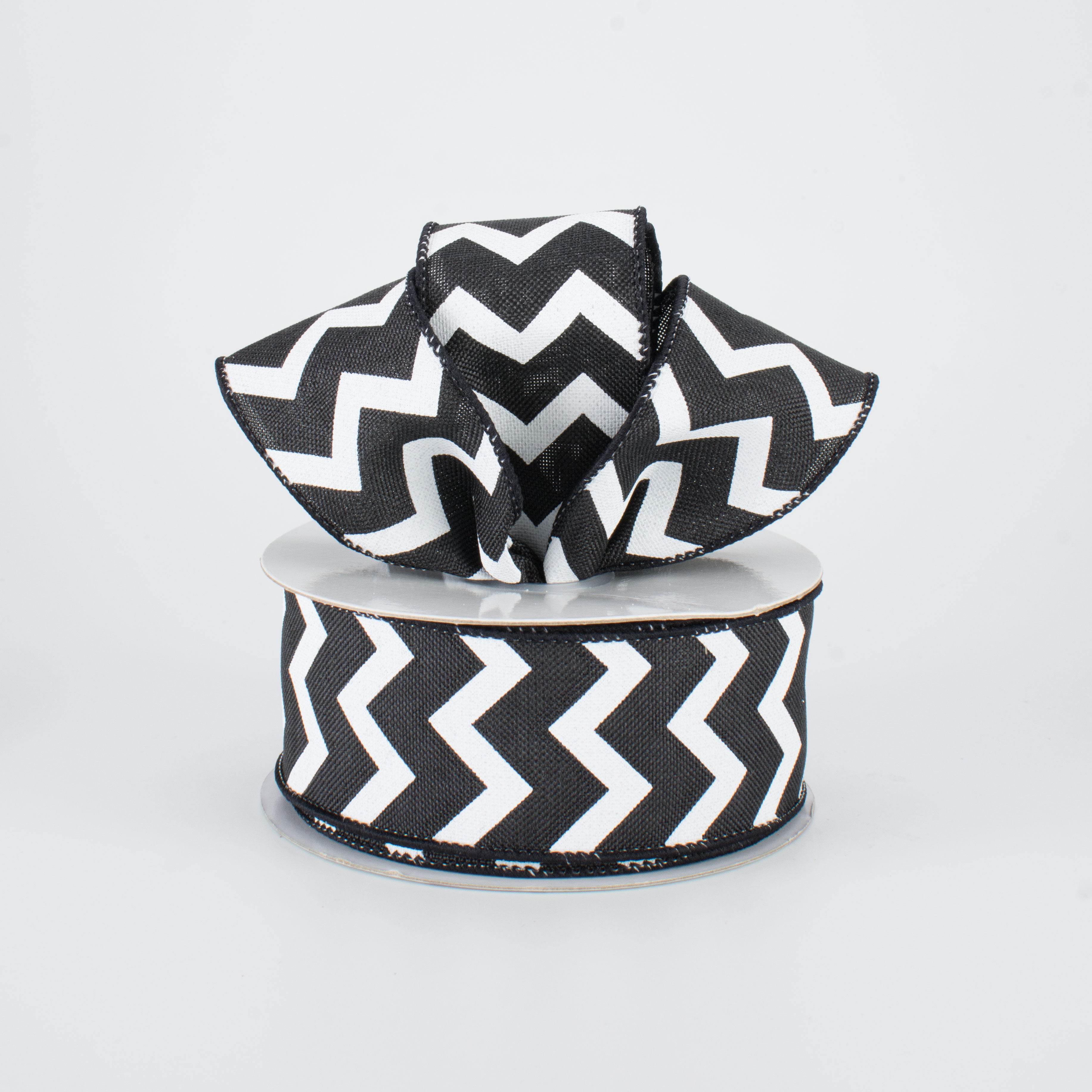 1.5" Canvas Chevron Ribbon: Black & White (10 Yards) Lifestyle Photo