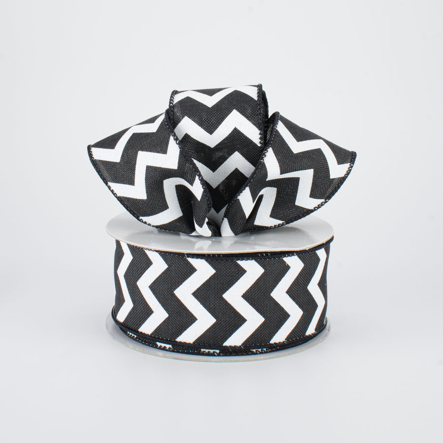 1.5" Canvas Chevron Ribbon: Black & White (10 Yards) Lifestyle Photo