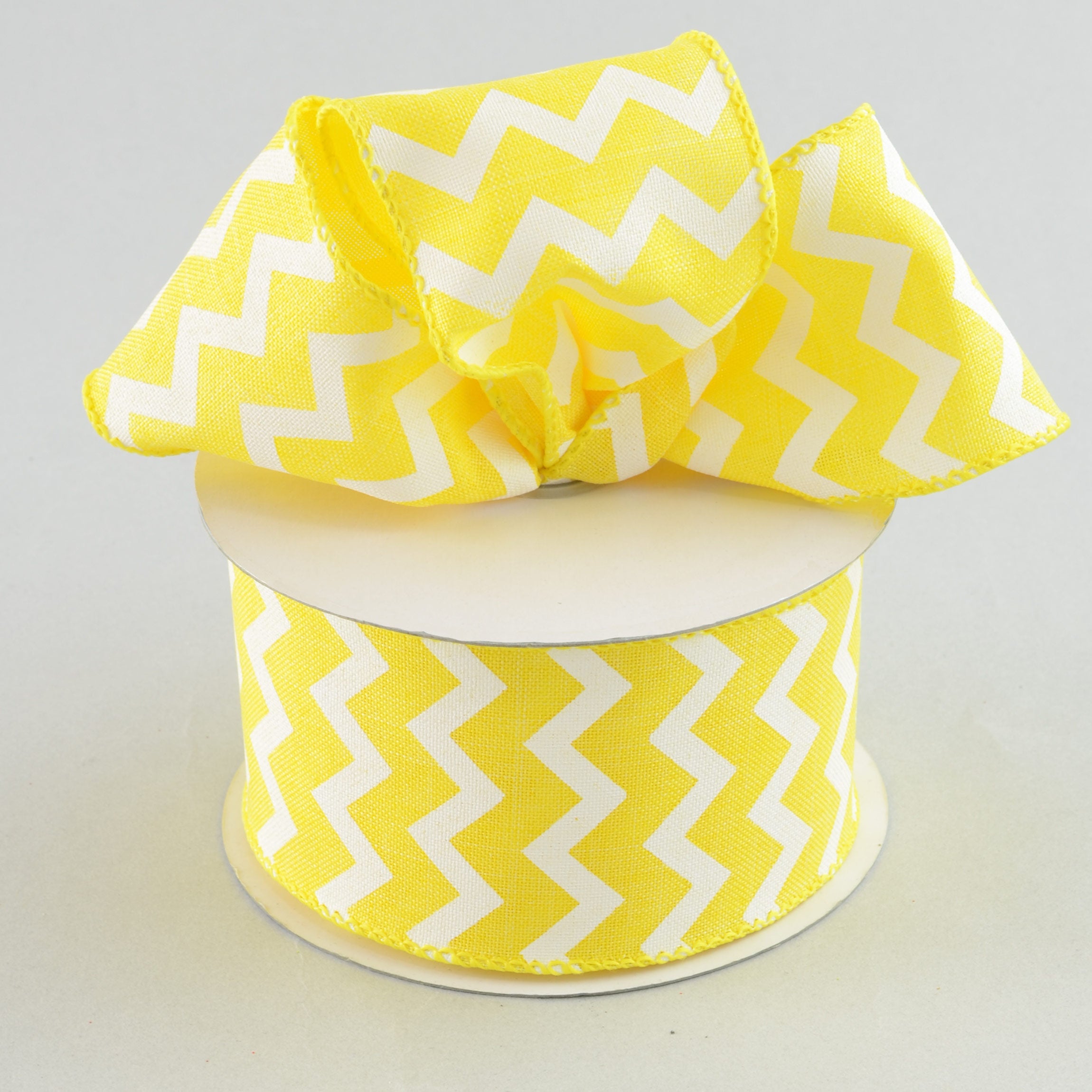 2.5" Canvas Chevron Ribbon: Yellow & White (10 Yards) Lifestyle Photo