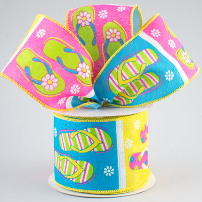 2.5" Canvas Flip Flops Ribbon (10 Yards) Lifestyle Photo