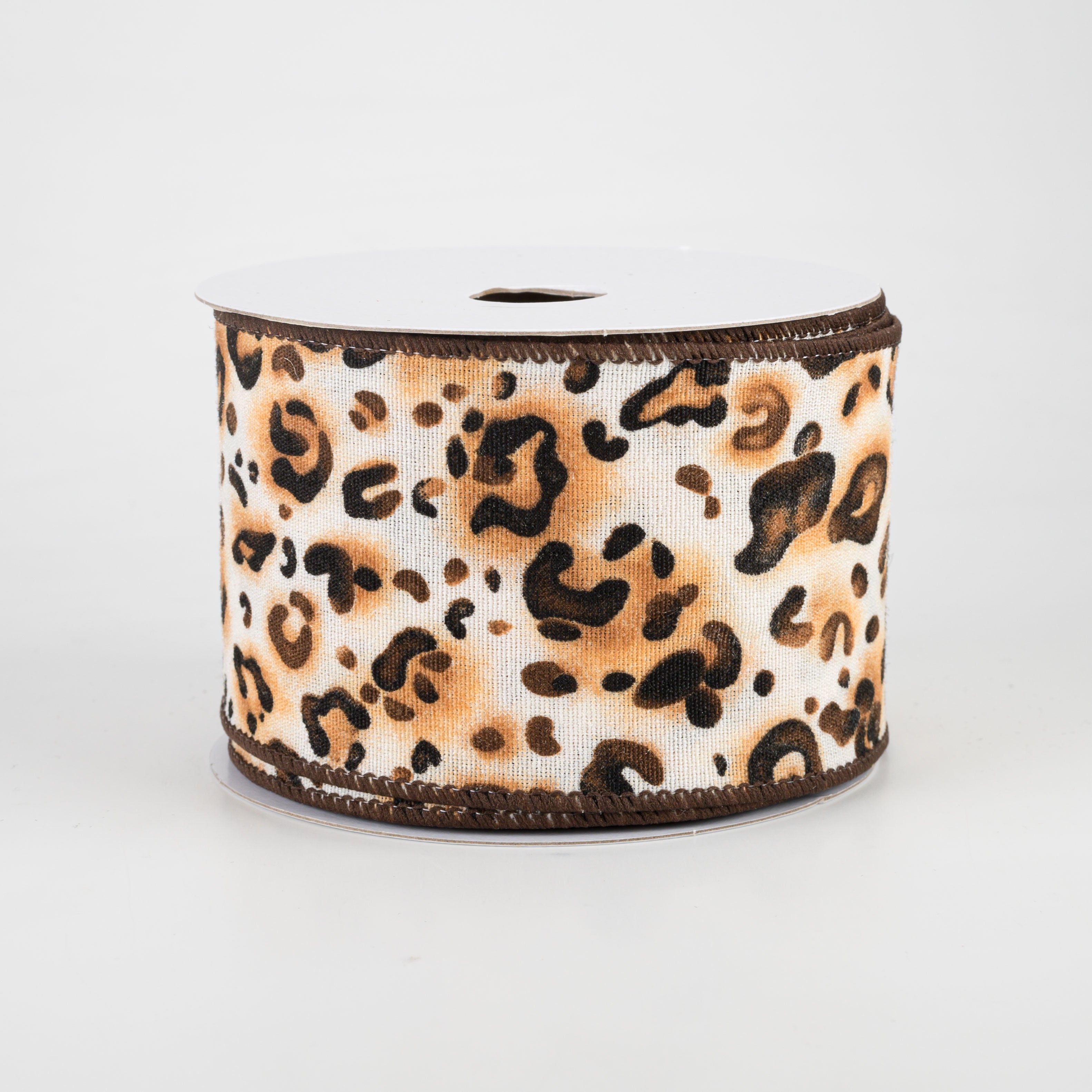 2.5" Canvas Leopard Print Ribbon (10 Yards) Item Number: 61028-40-38