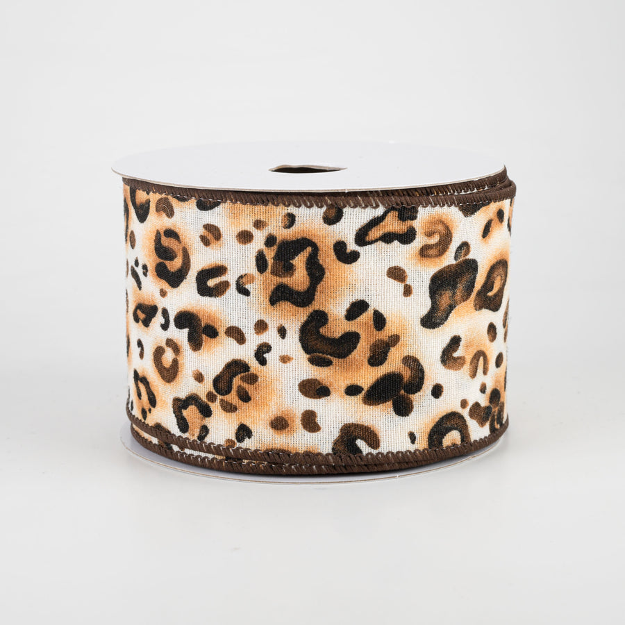 2.5" Canvas Leopard Print Ribbon (10 Yards) Item Number: 61028-40-38
