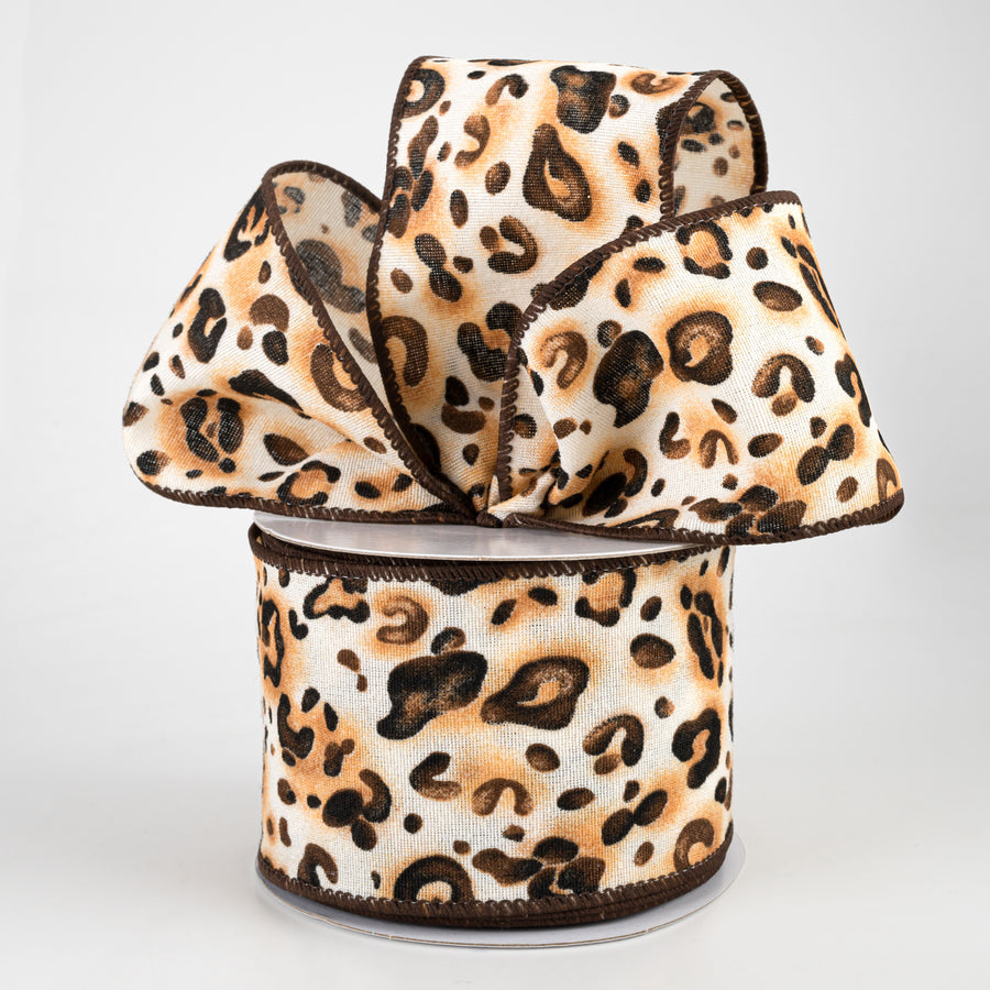 2.5" Canvas Leopard Print Ribbon (10 Yards) Lifestyle Photo