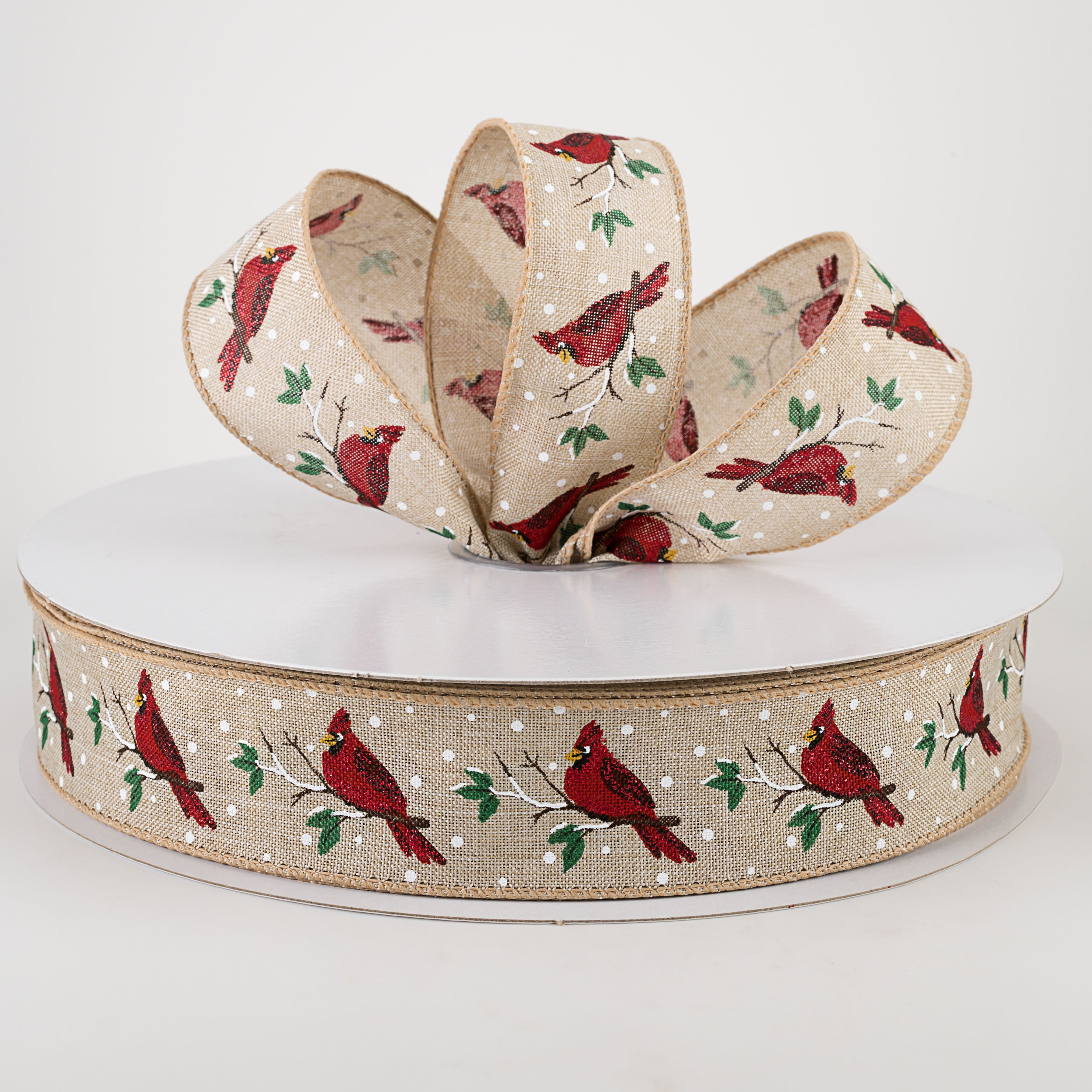1.5" Cardinal On Branch Ribbon (50 Yards) Lifestyle Photo