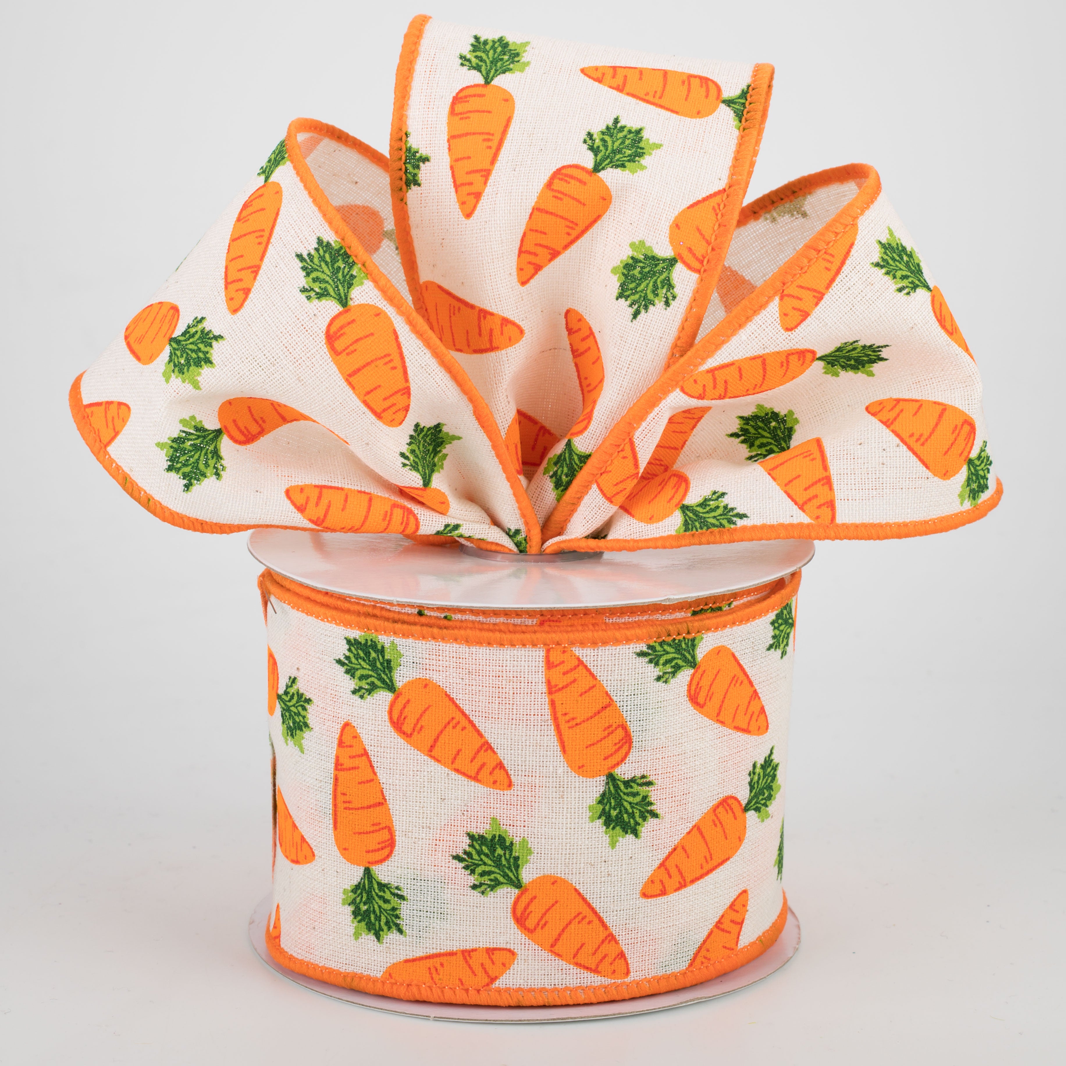 2.5" Carrots Cotton Ribbon: Cream (10 Yards) Lifestyle Photo