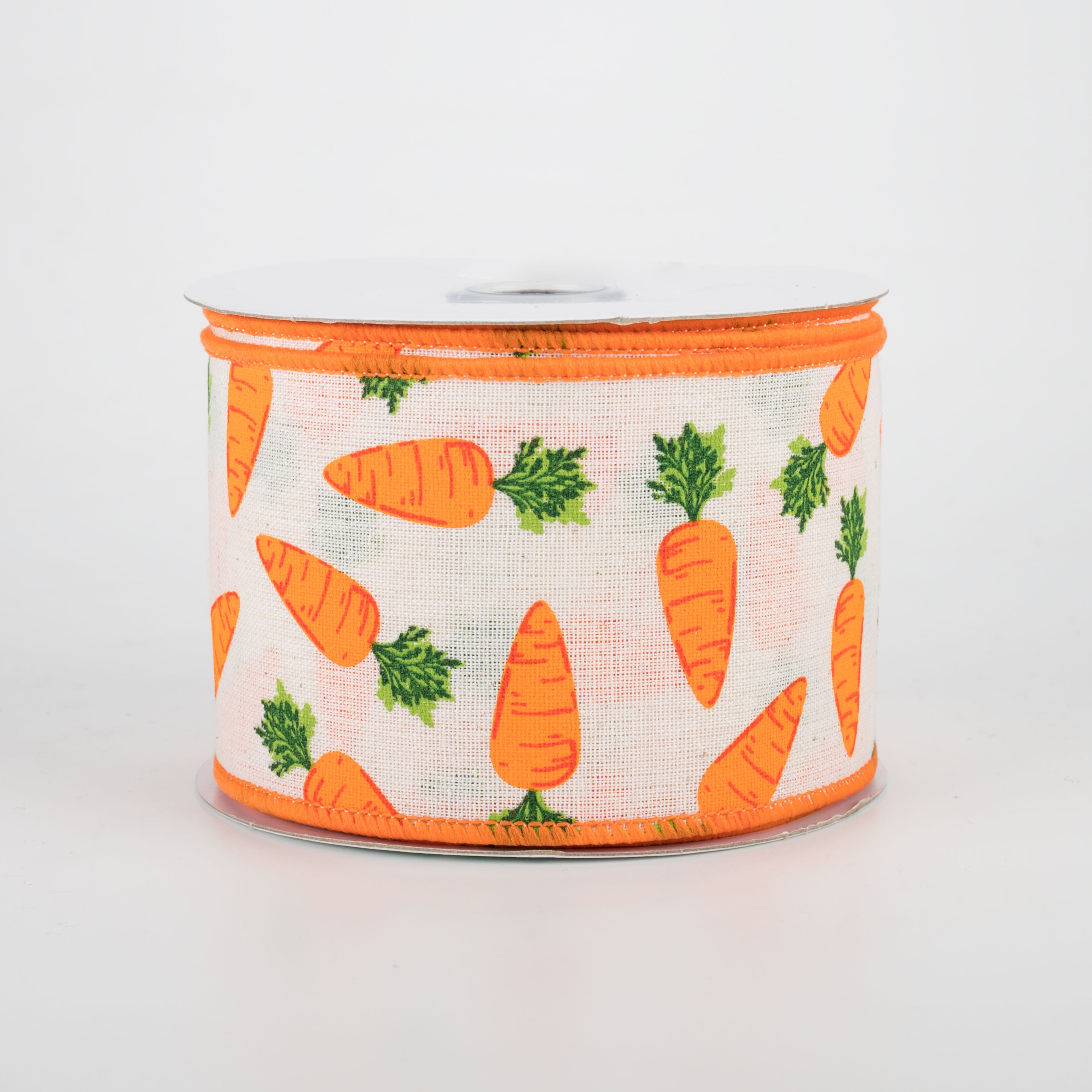 2.5" Carrots Cotton Ribbon: Cream (10 Yards)