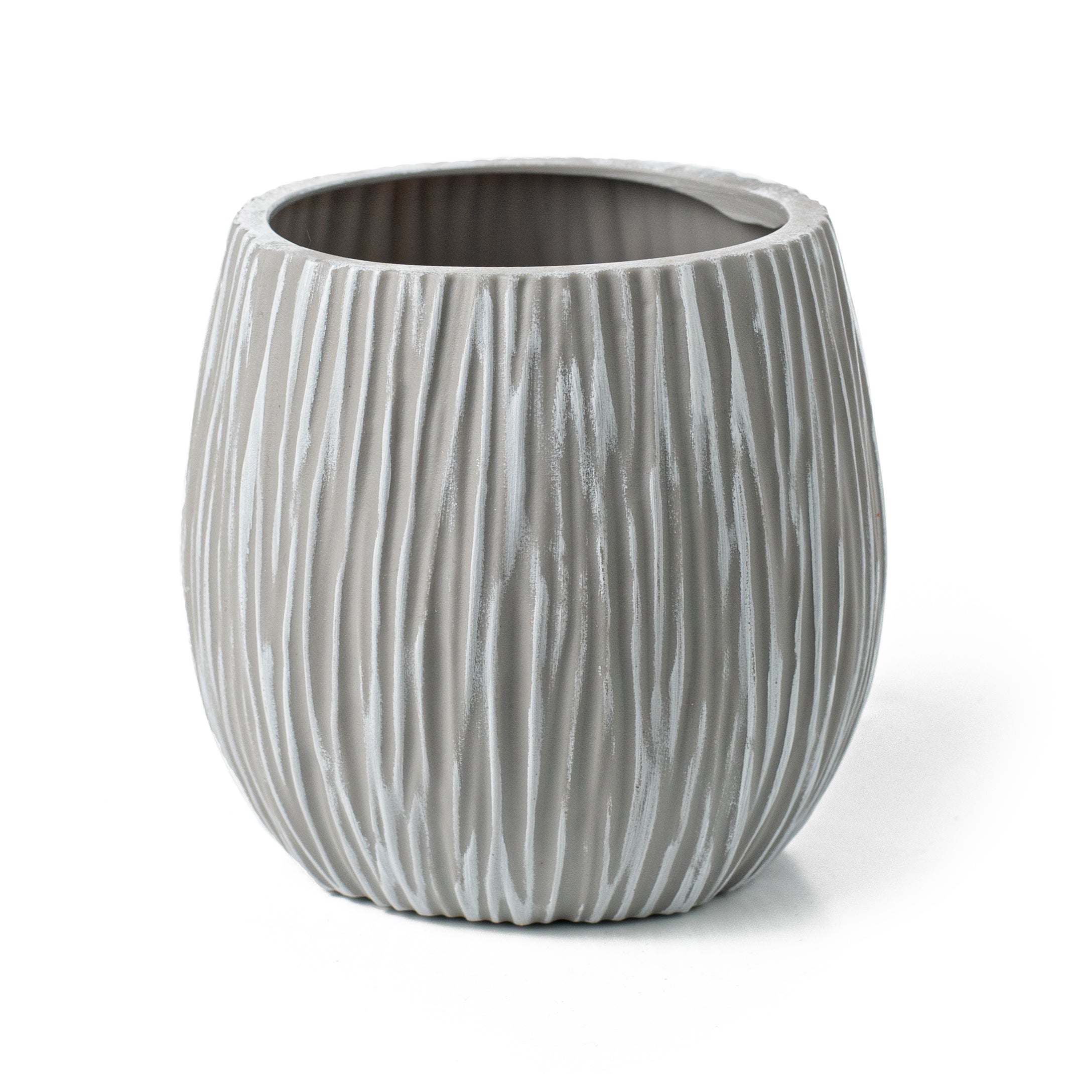 5.75" Carved Plastic Container Vase: Grey Item Number: 211123
