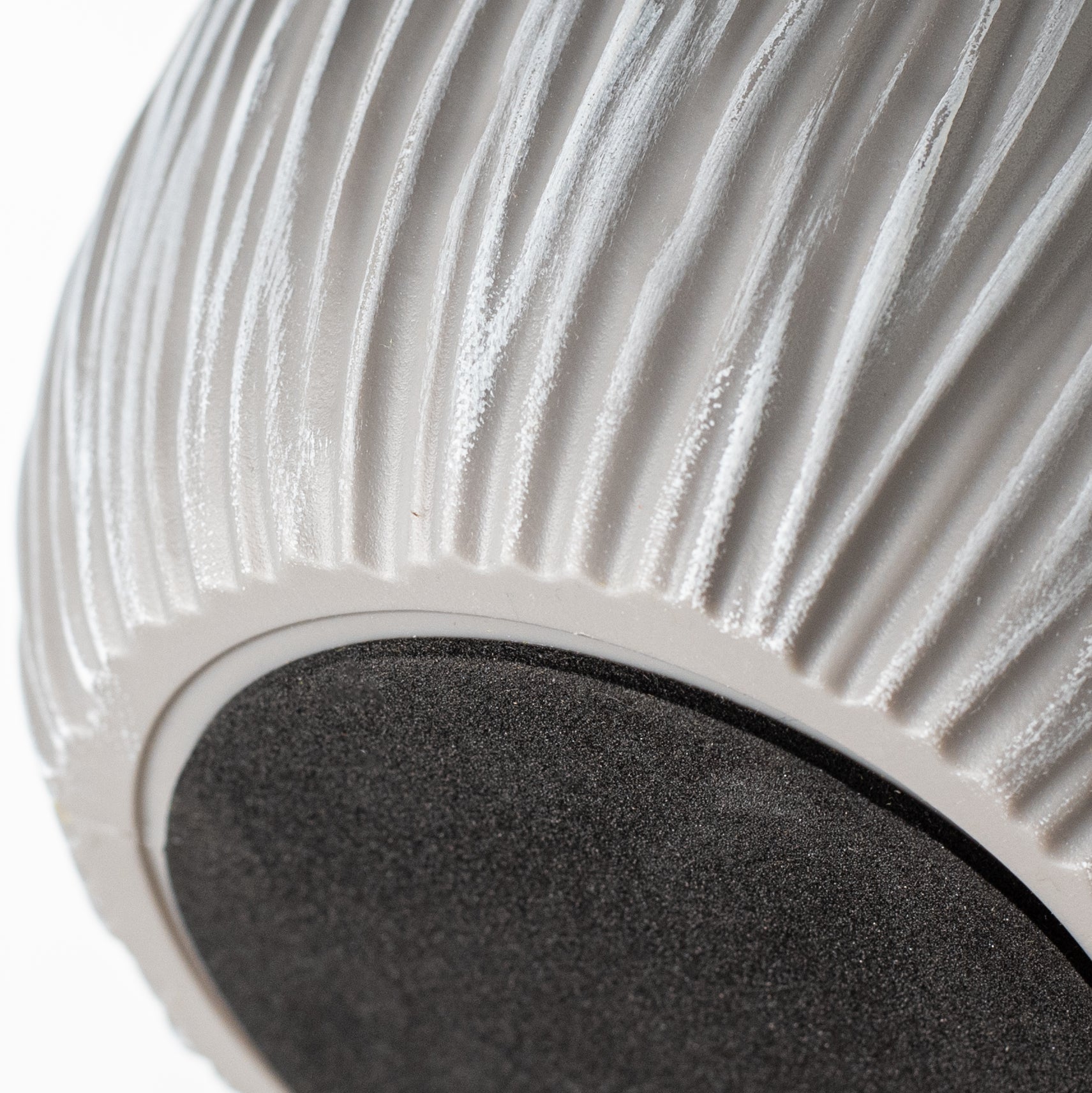 5.75" Carved Plastic Container Vase: Grey detail photo 3