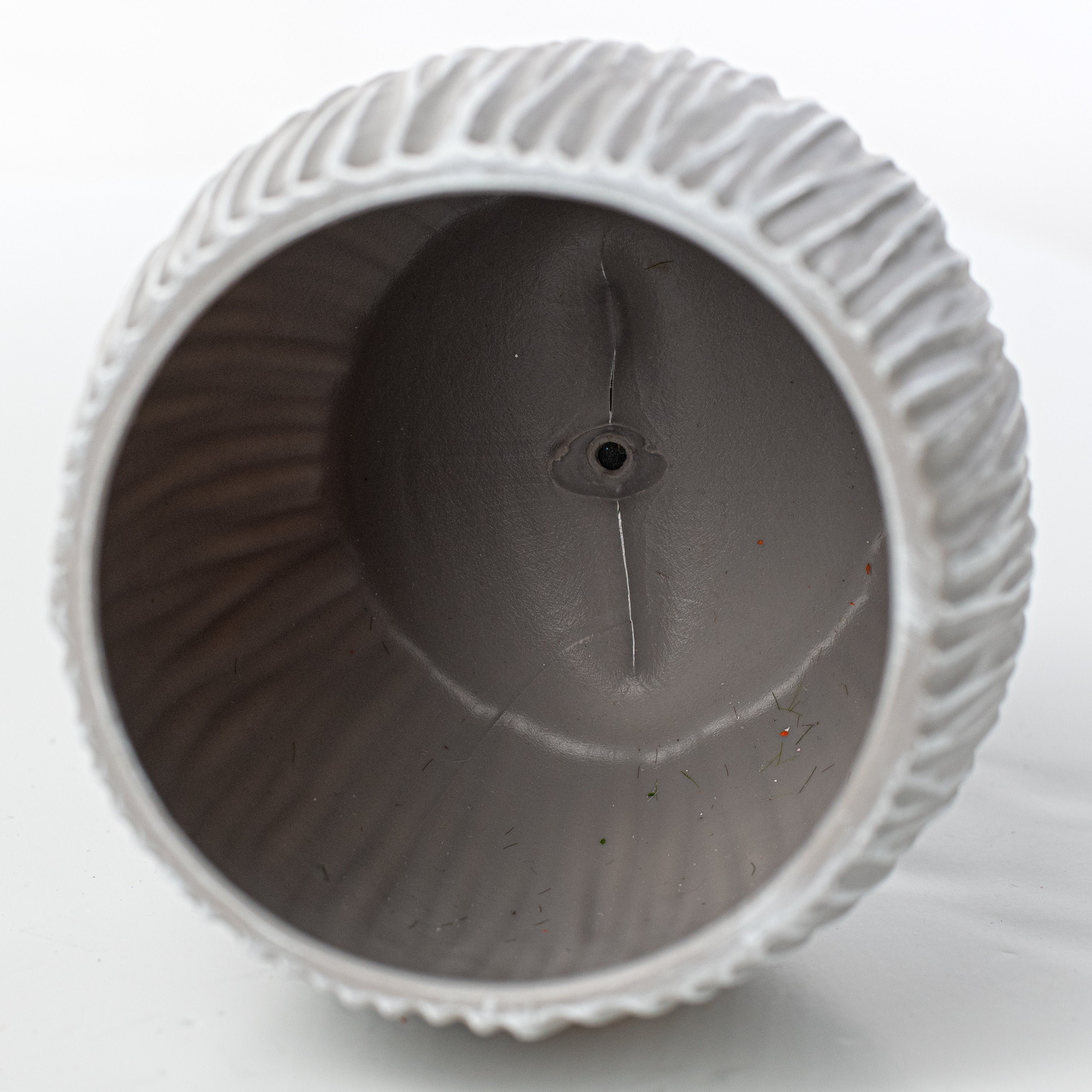 5.75" Carved Plastic Container Vase: Grey detail photo 4