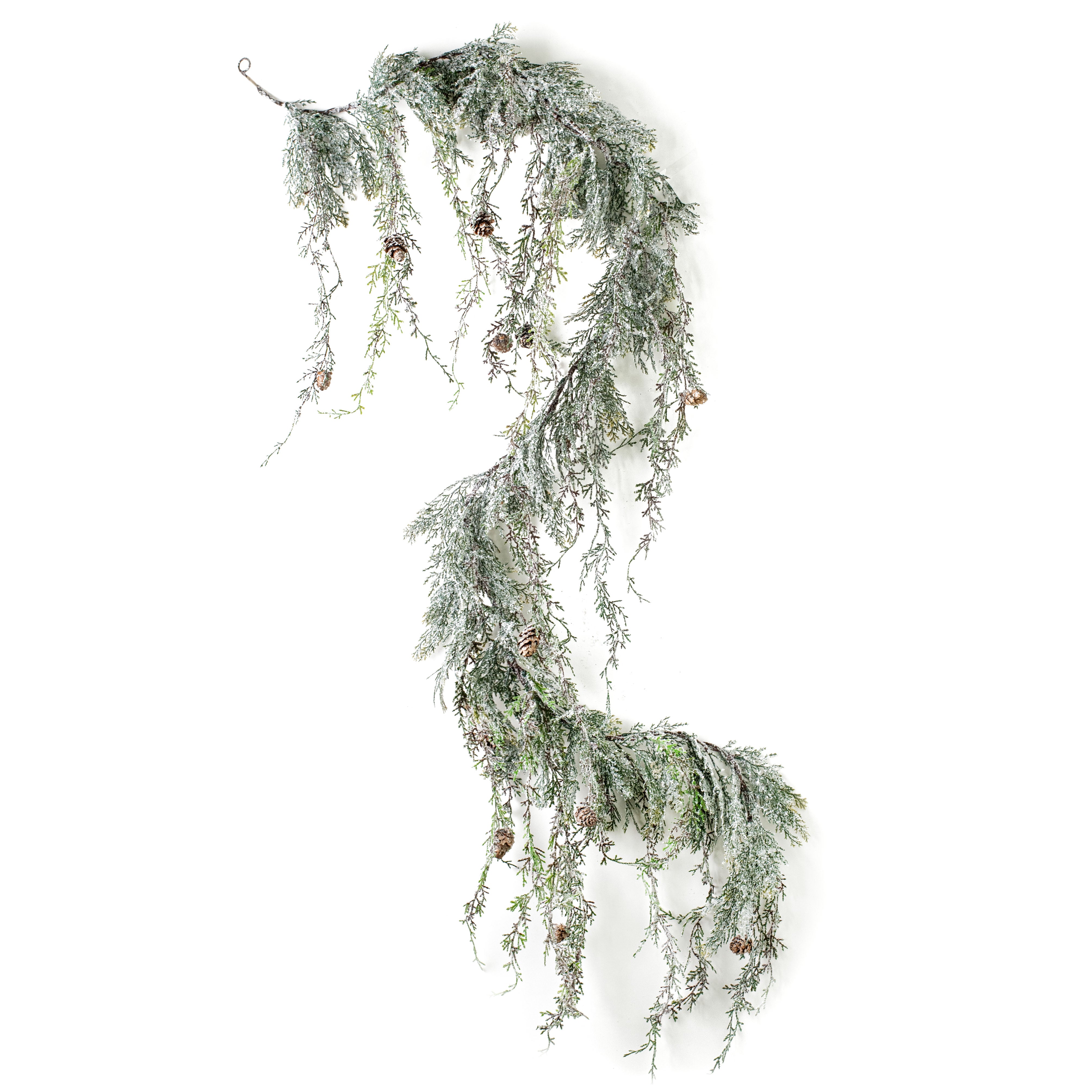 6' Cascading Iced Cedar Garland Item Number: 214788