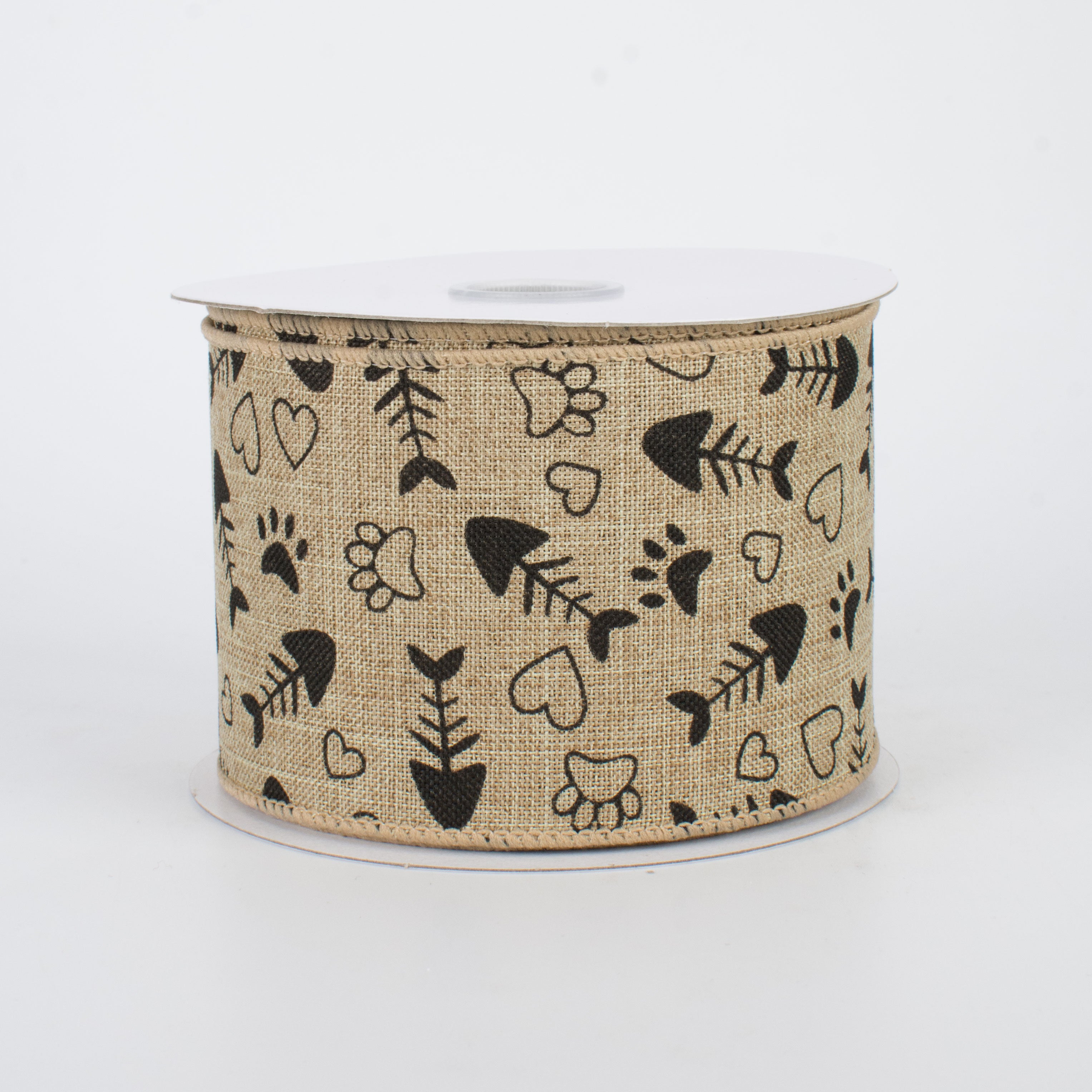 2.5" Cat Treat, Paw, Heart Ribbon (10 Yards)