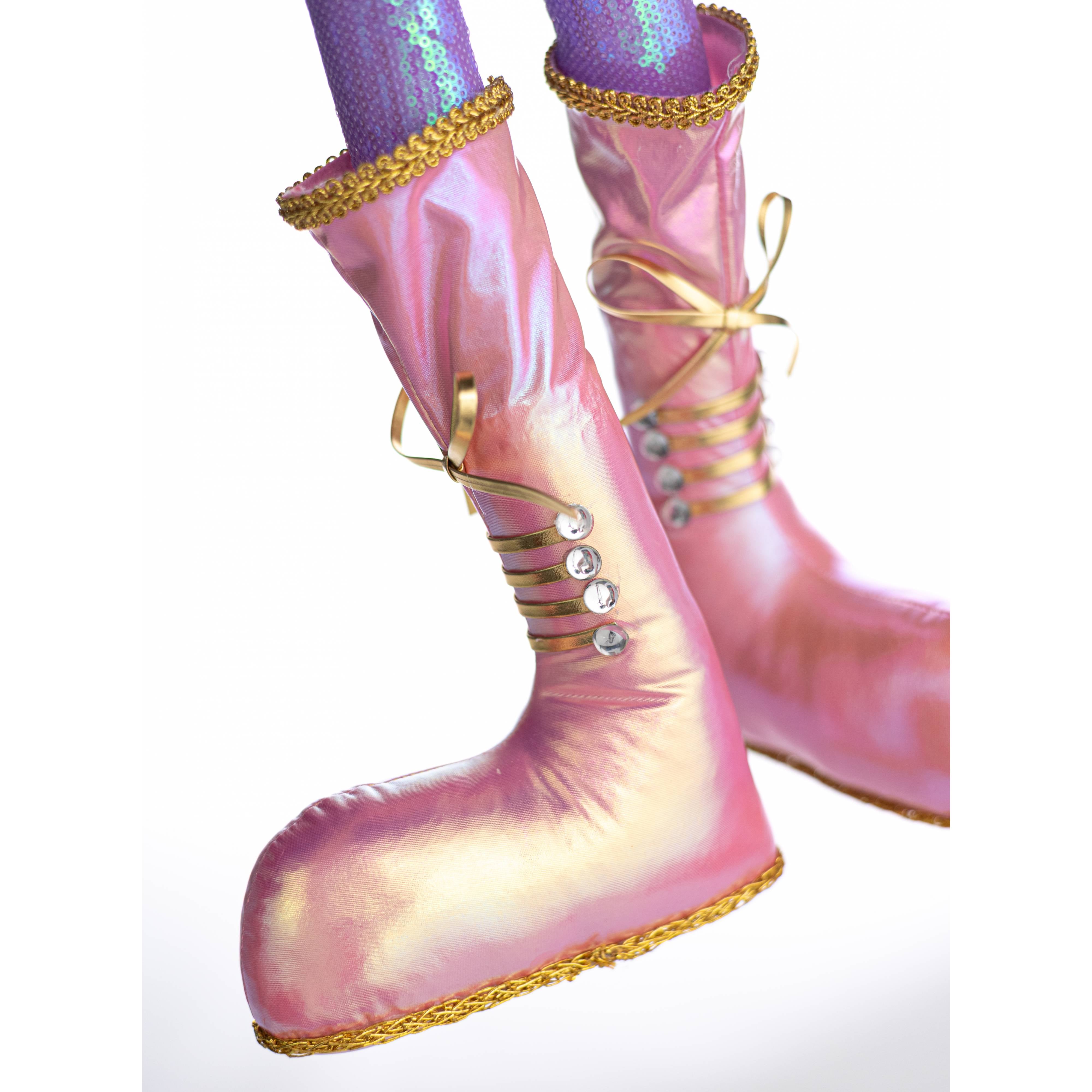 32" Sequins & Gloss Iridescent Nutcracker Legs Spray: Pink & Lavender