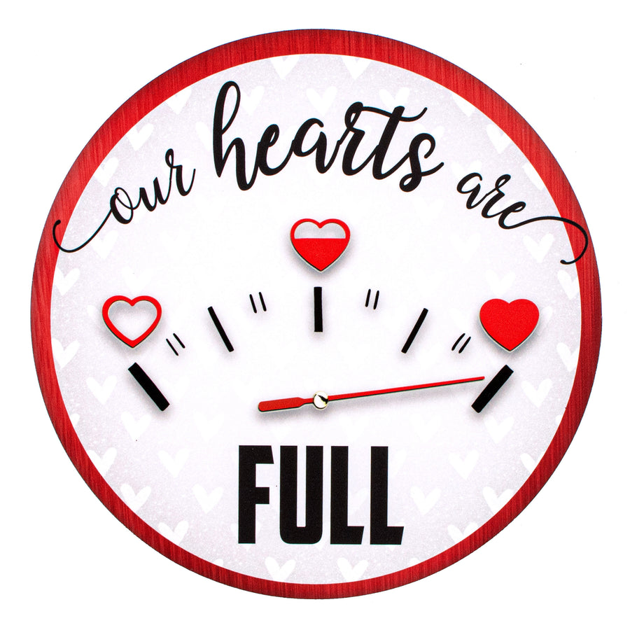 9.4" Round Waterproof Sign: Hearts Are Full