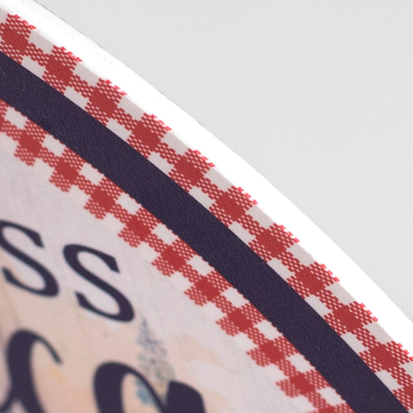 9.4" Round Waterproof Sign: God Bless America Old Truck