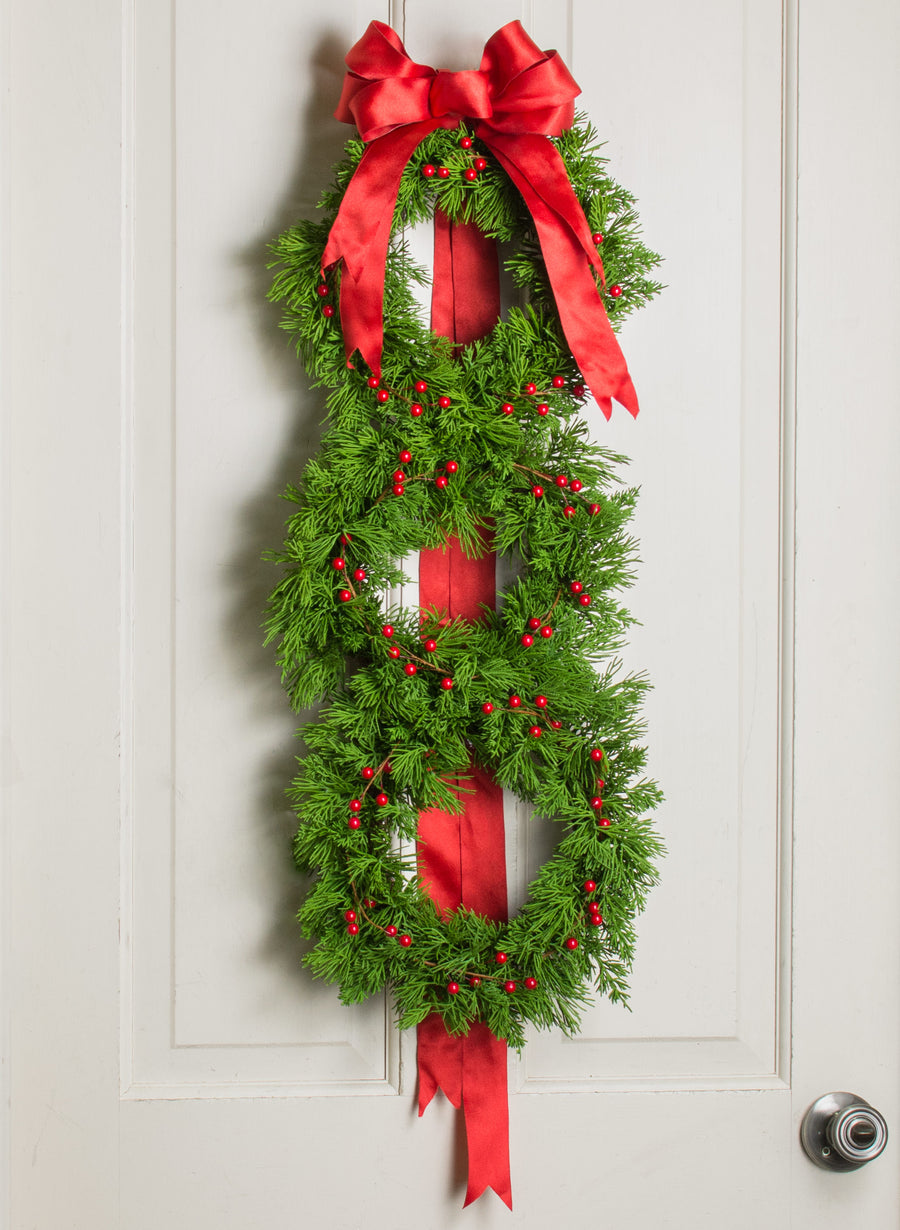 12" Cedar Pine Wreath Lifestyle Photo
