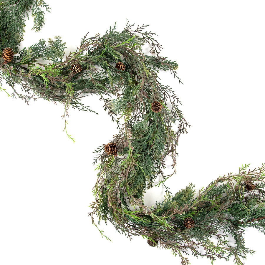 6' Cedar With Pinecones Garland Item Number: 152586