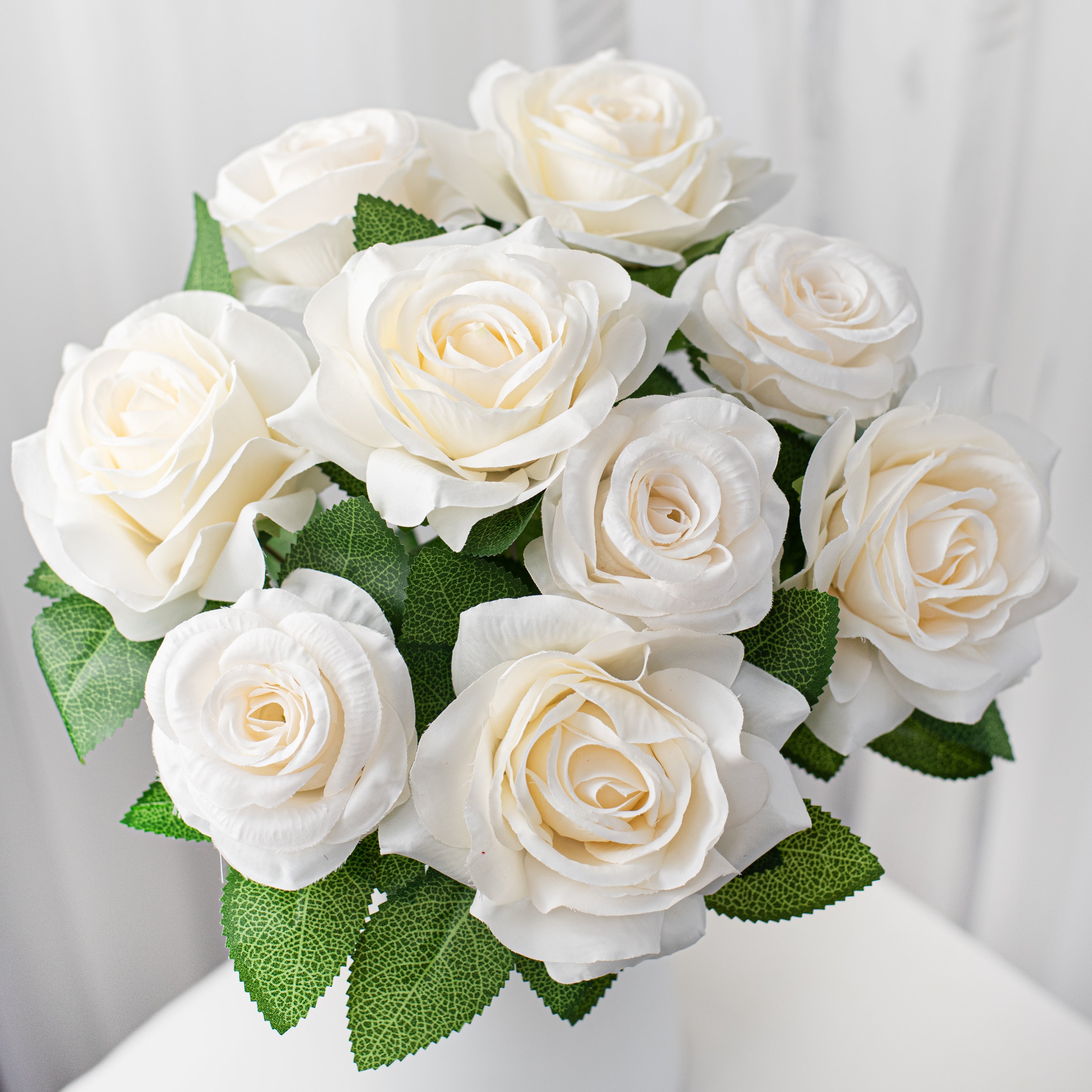 20" Celine Rose Bush: Cream (9 Stem) Item Number: 35127CM