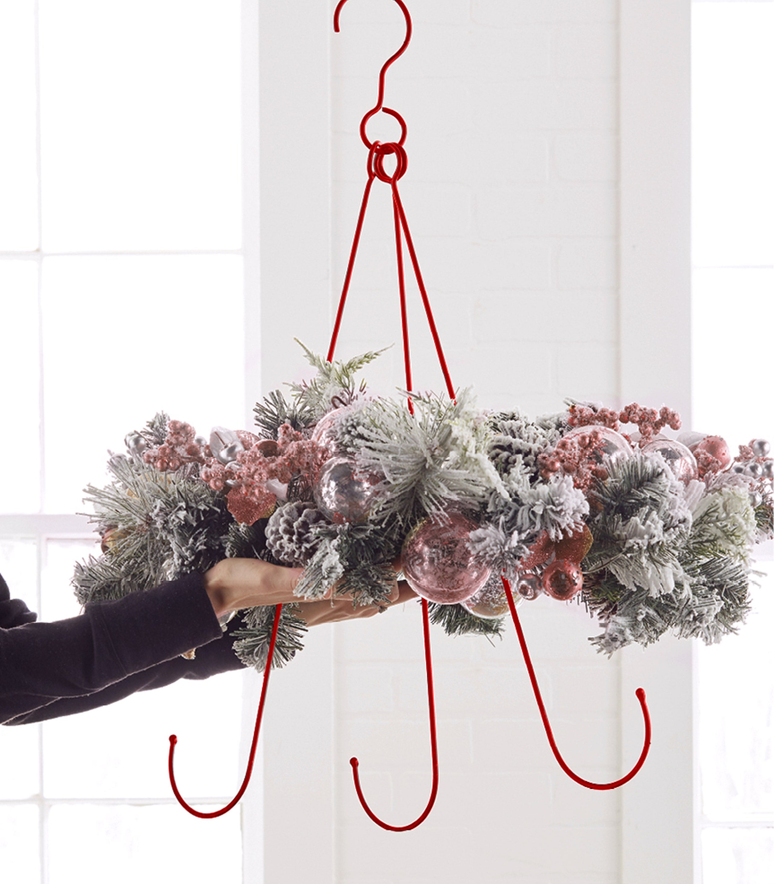 30" Chandelier Wreath Hanger: Red Lifestyle Photo