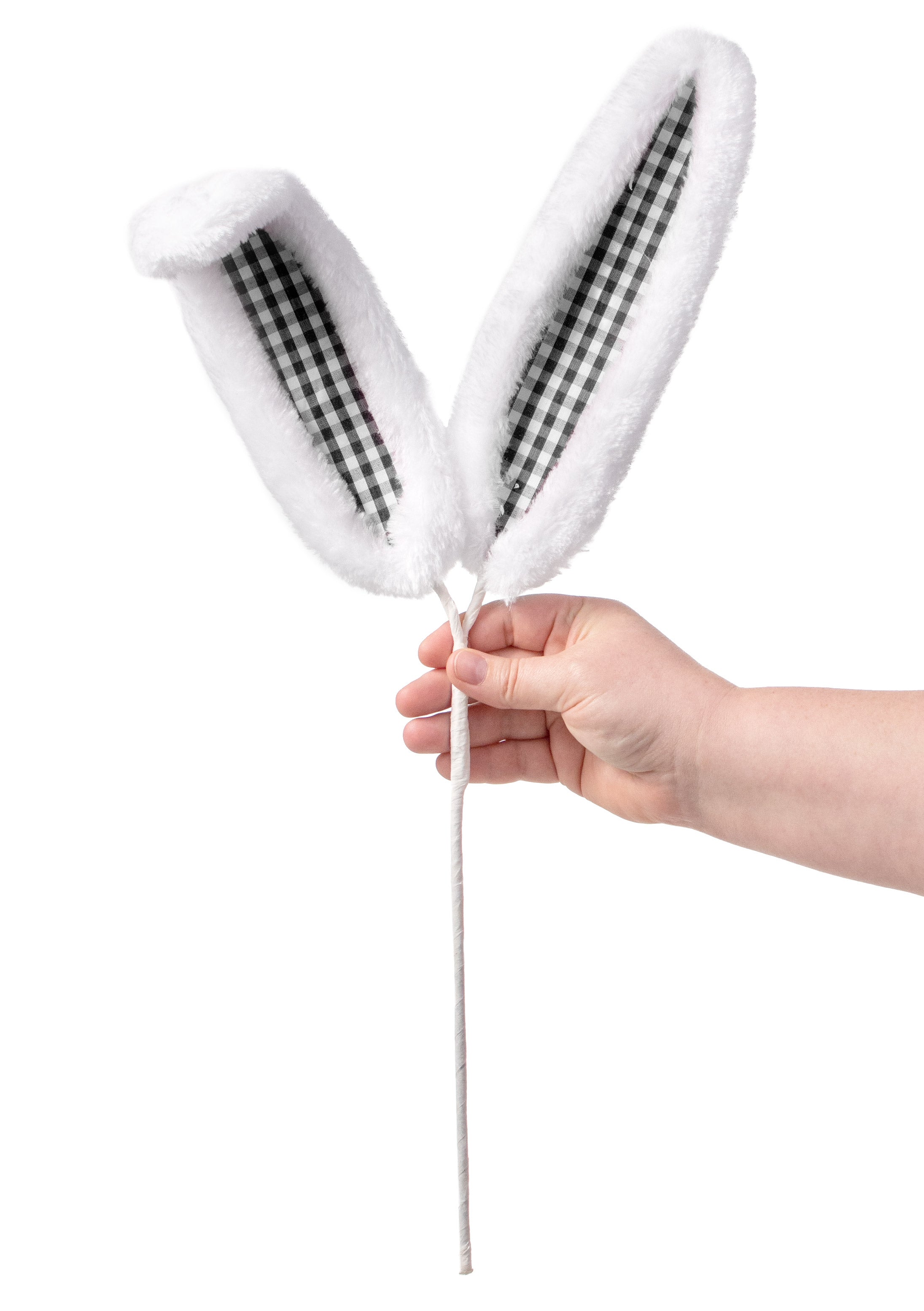 21" Check Bunny Ear Spray: Black detail photo 3