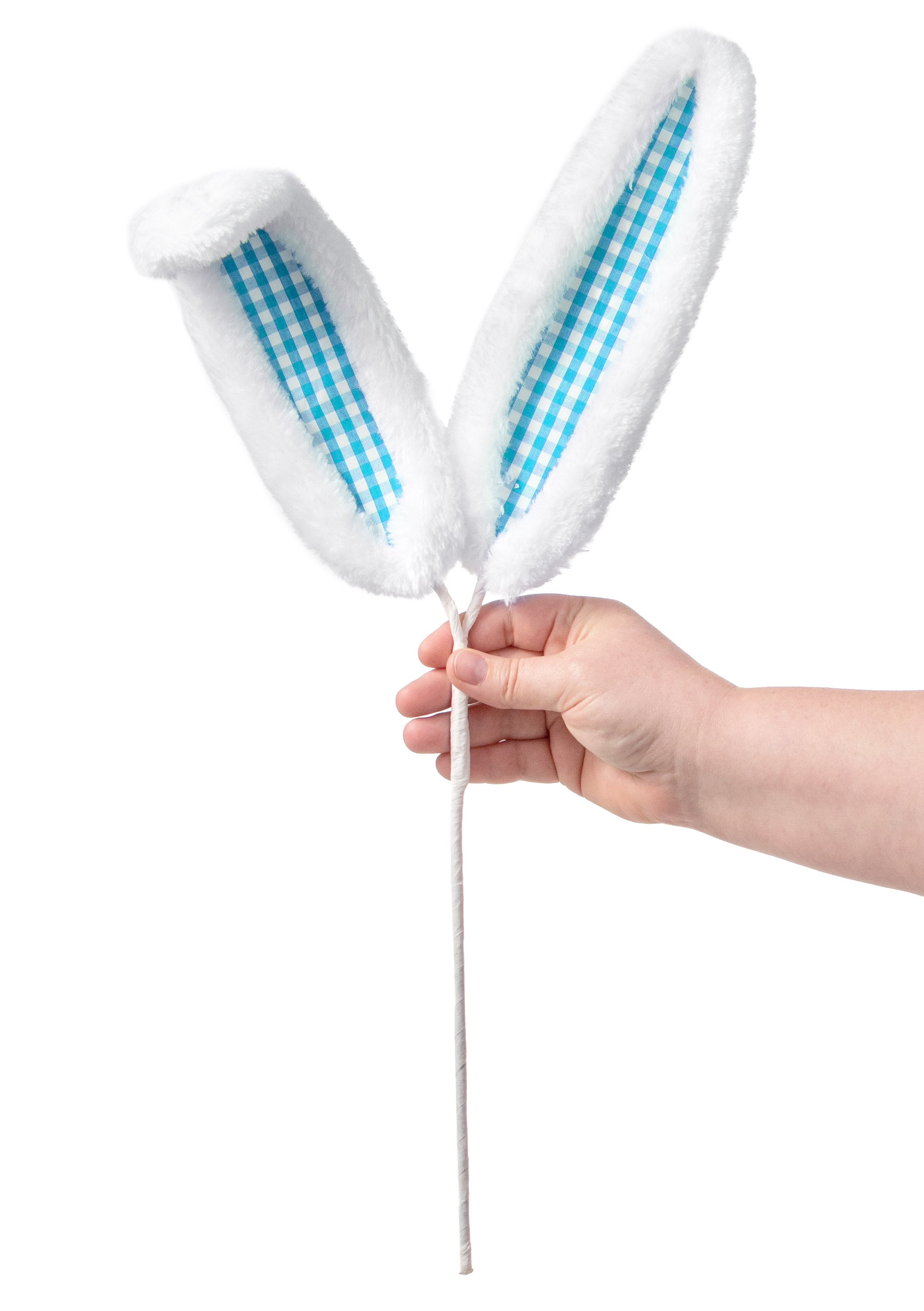 21" Check Bunny Ear Spray: Blue detail photo 3