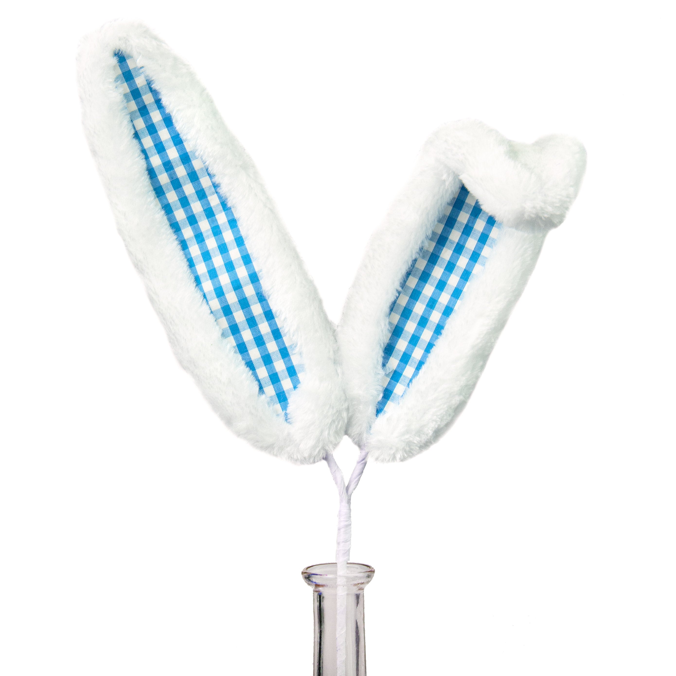 21" Check Bunny Ear Spray: Blue Item Number: 62600BLWT