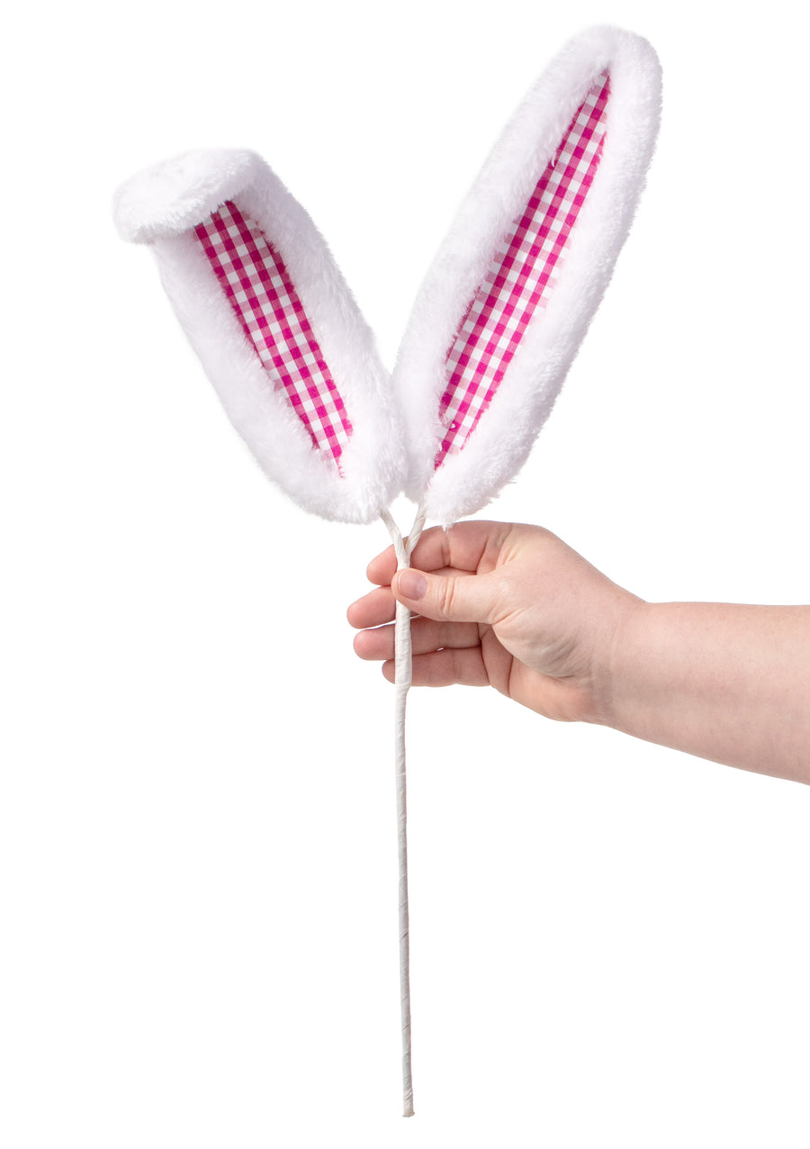21" Check Bunny Ear Spray: Fuchsia detail photo 3