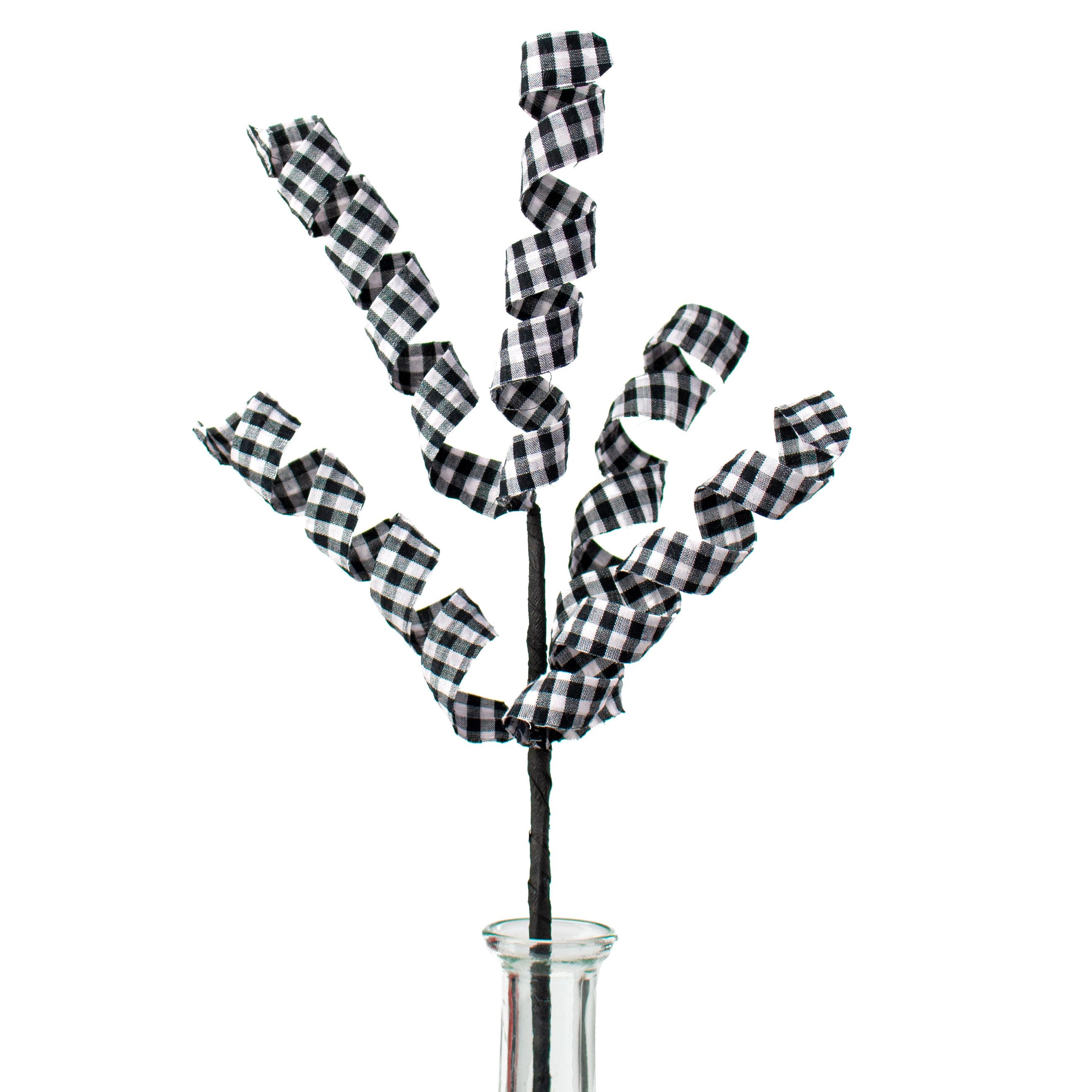 16" Check Curly Pick: Black & White Item Number: 62596BKWT