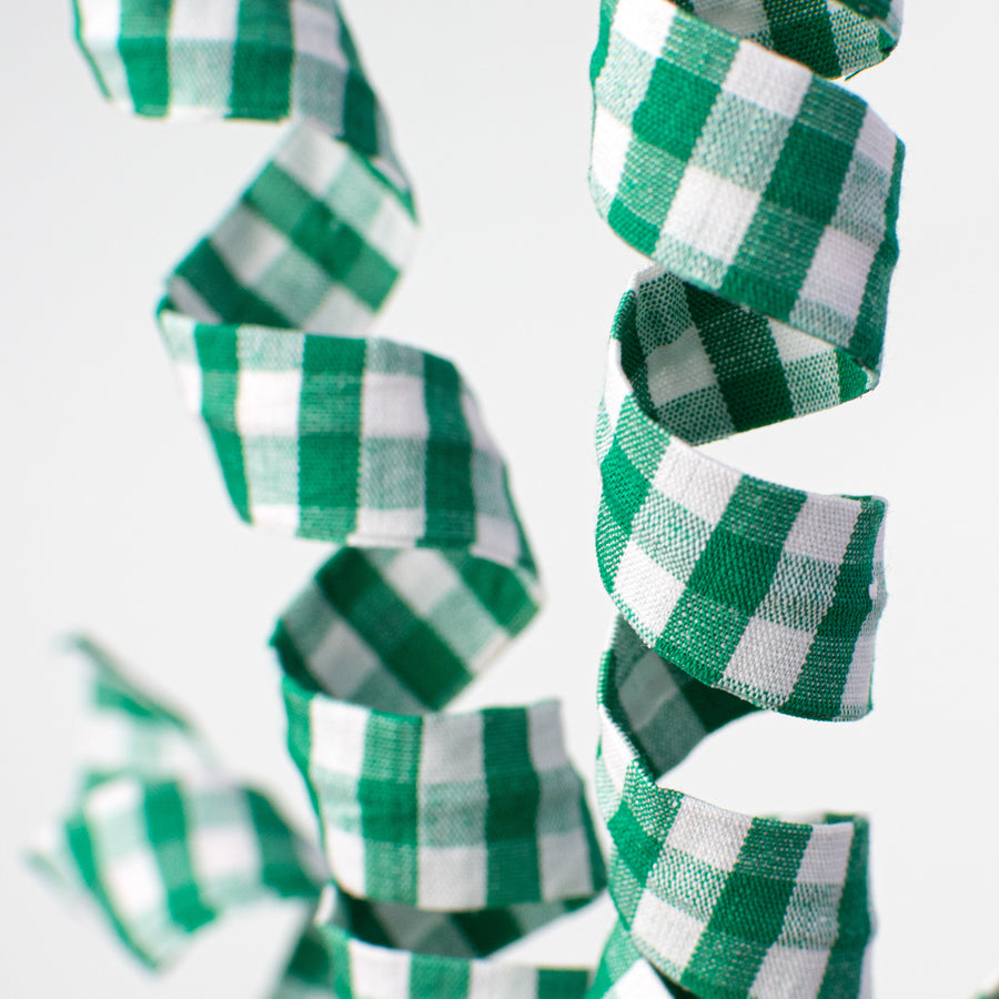 16" Check Curly Pick: Green & White Lifestyle Photo