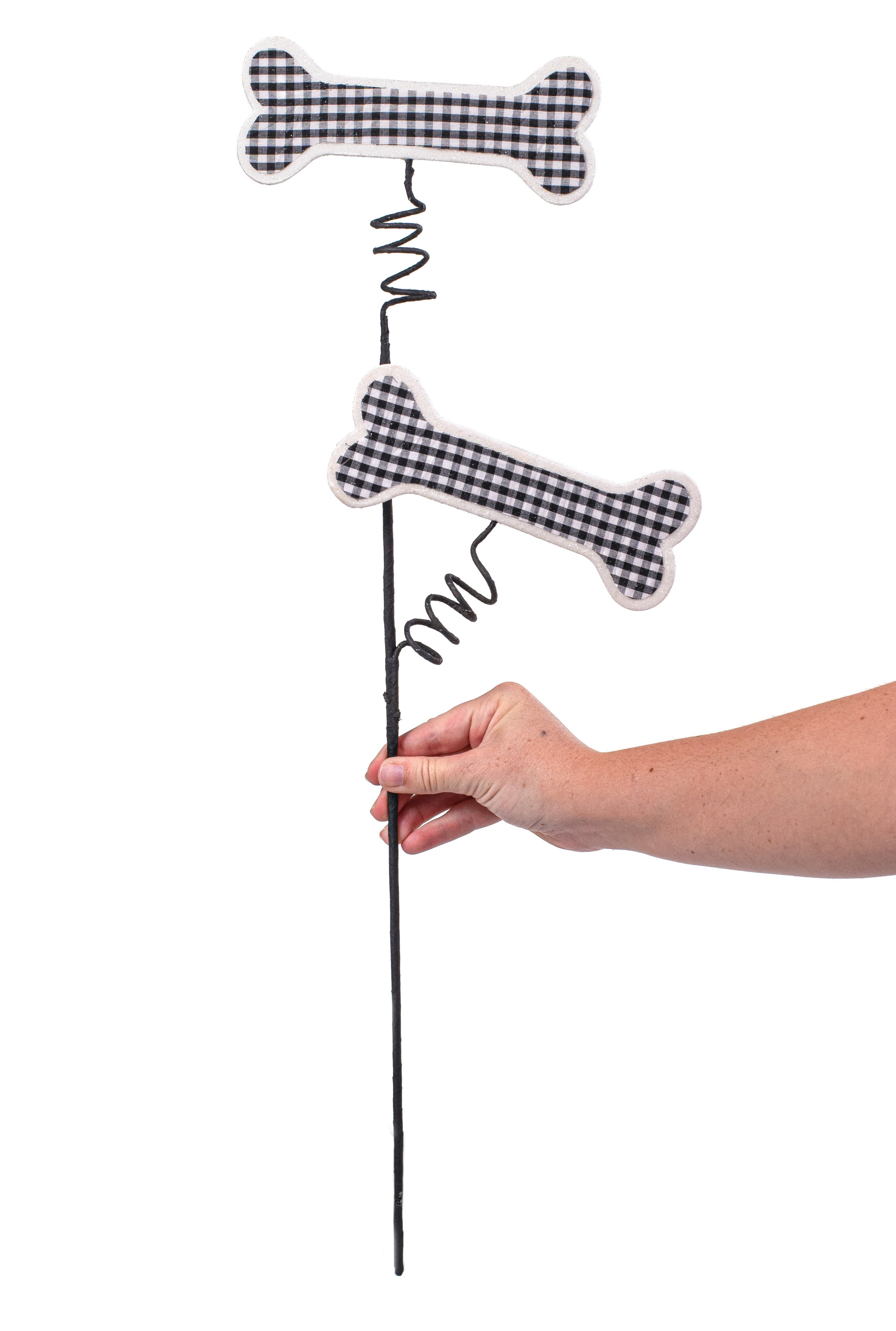 23" Check Dog Bone Spray: Black detail photo 3