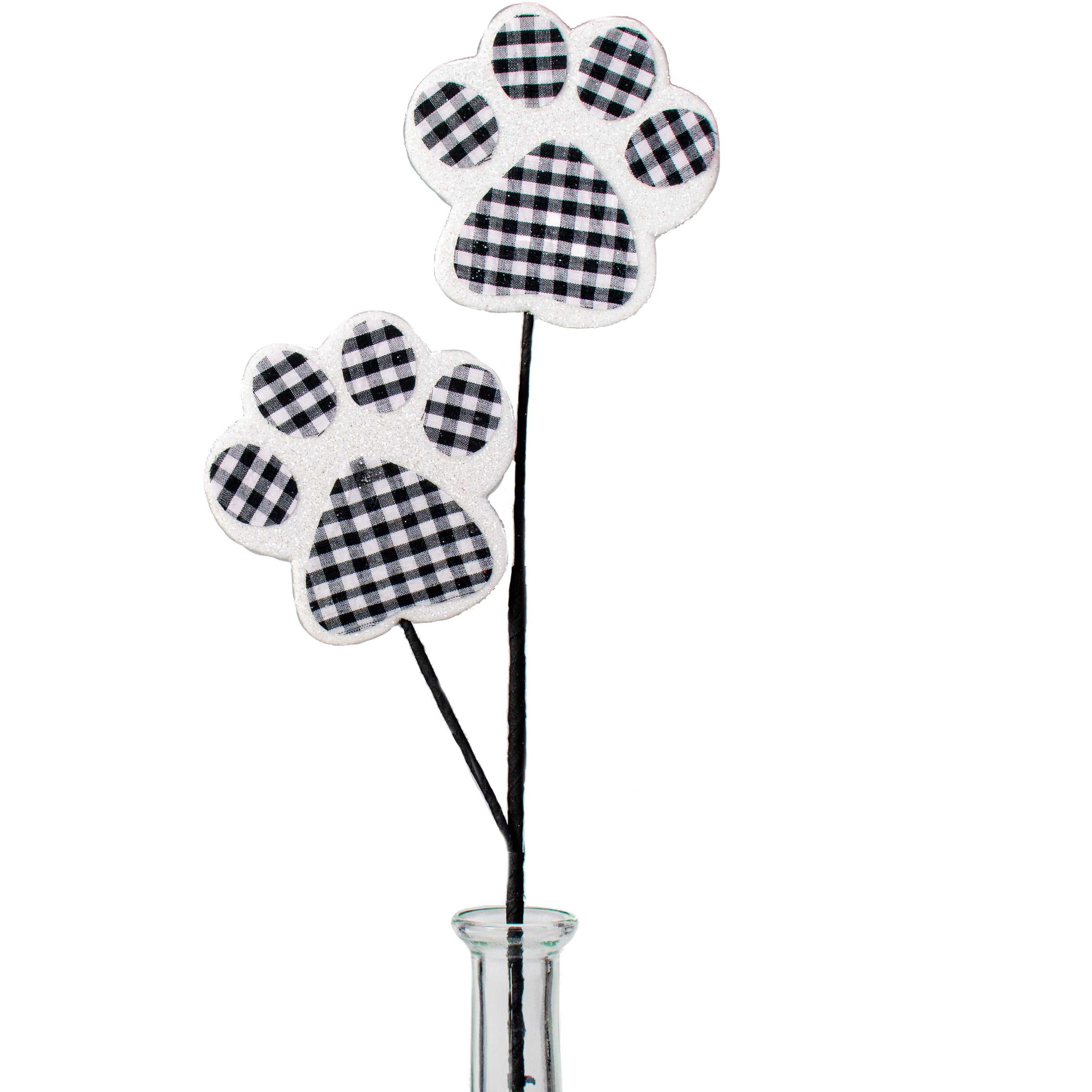 18" Check Dog Paw Spray: Black Item Number: 29442BKWT