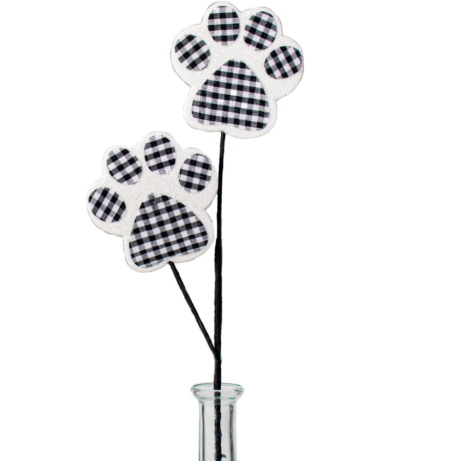 18" Check Dog Paw Spray: Black Item Number: 29442BKWT
