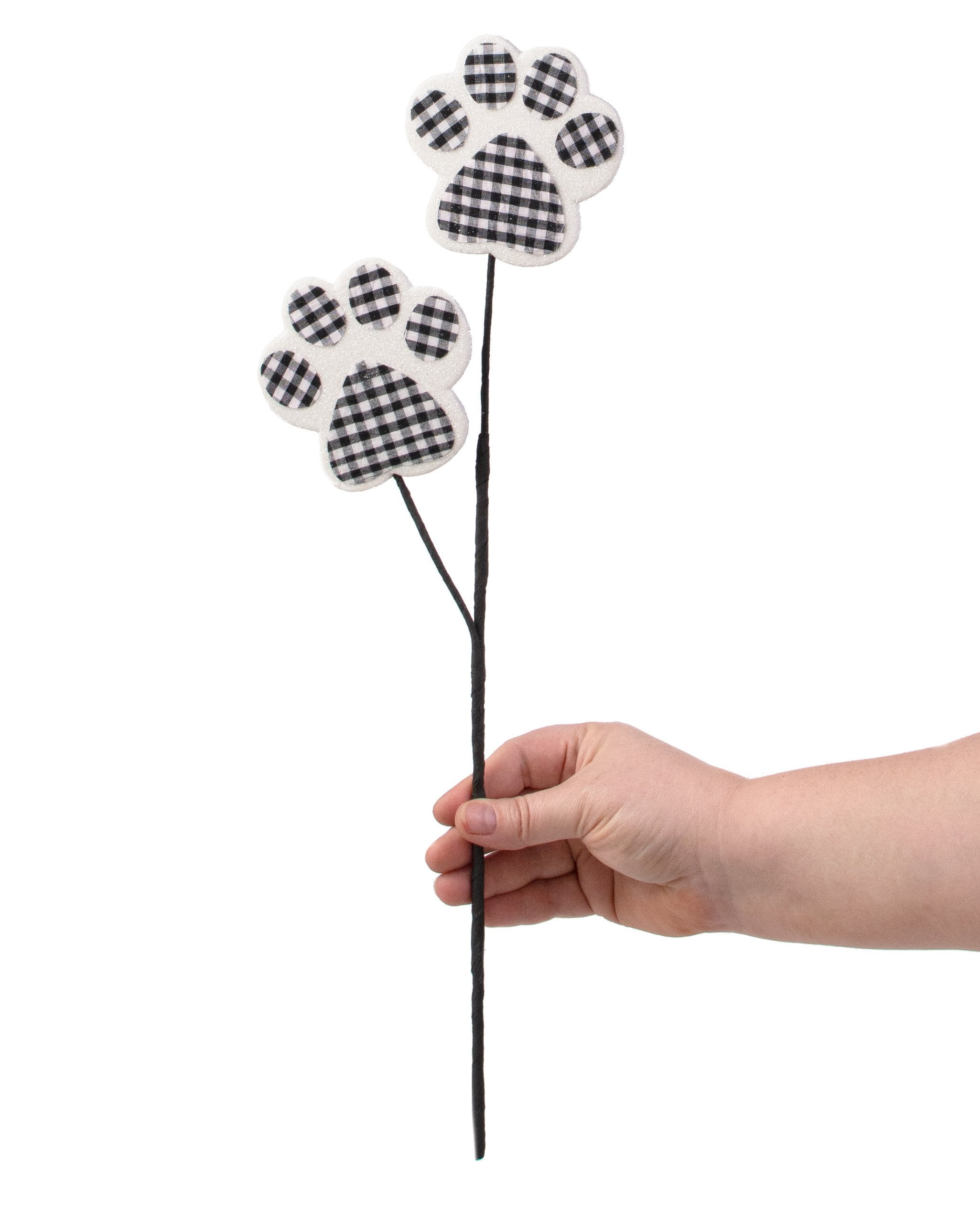 18" Check Dog Paw Spray: Black detail photo 3