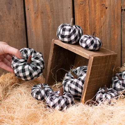 Check Fabric Pumpkins (Bag of 12) Lifestyle Photo