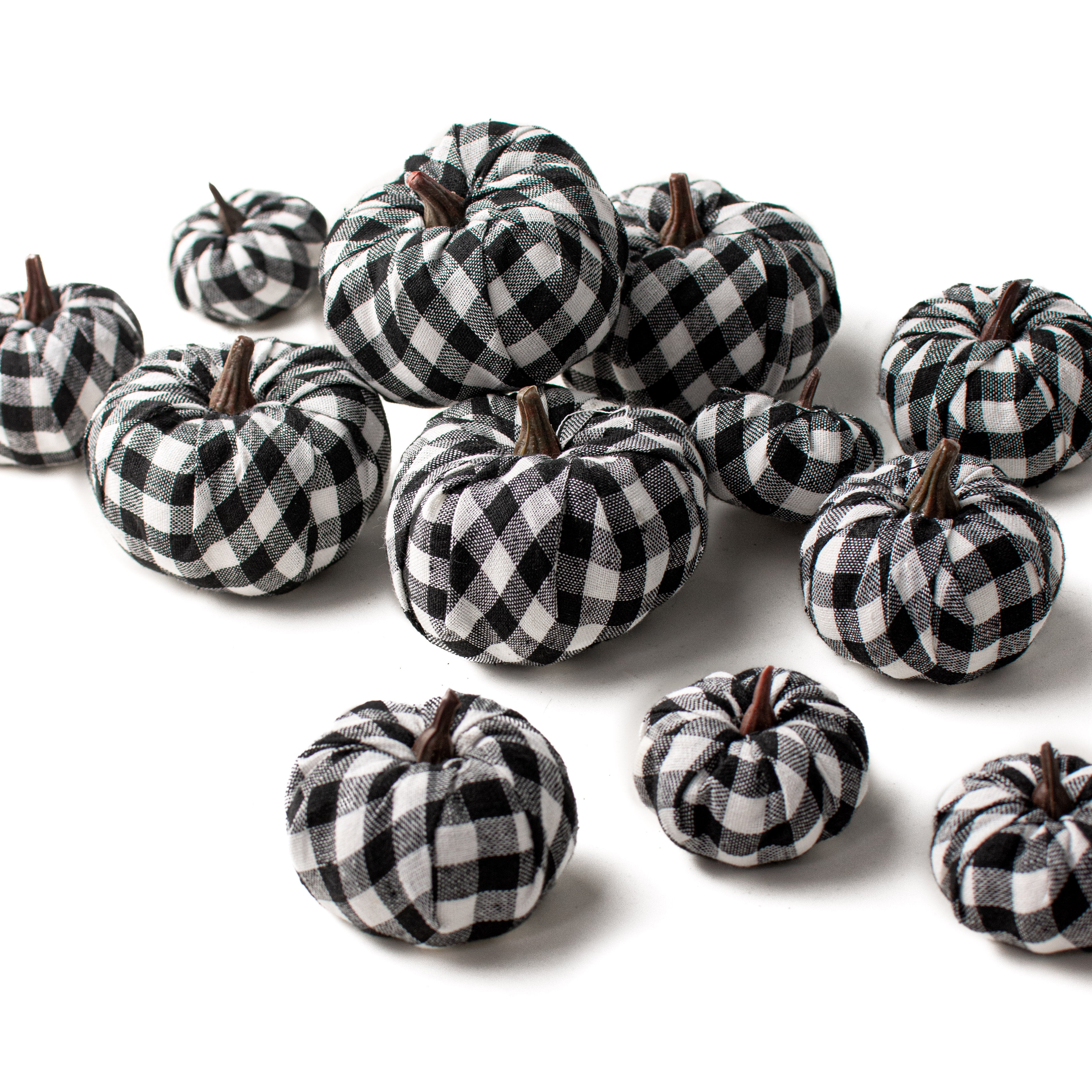 Check Fabric Pumpkins (Bag of 12) Item Number: HA0290
