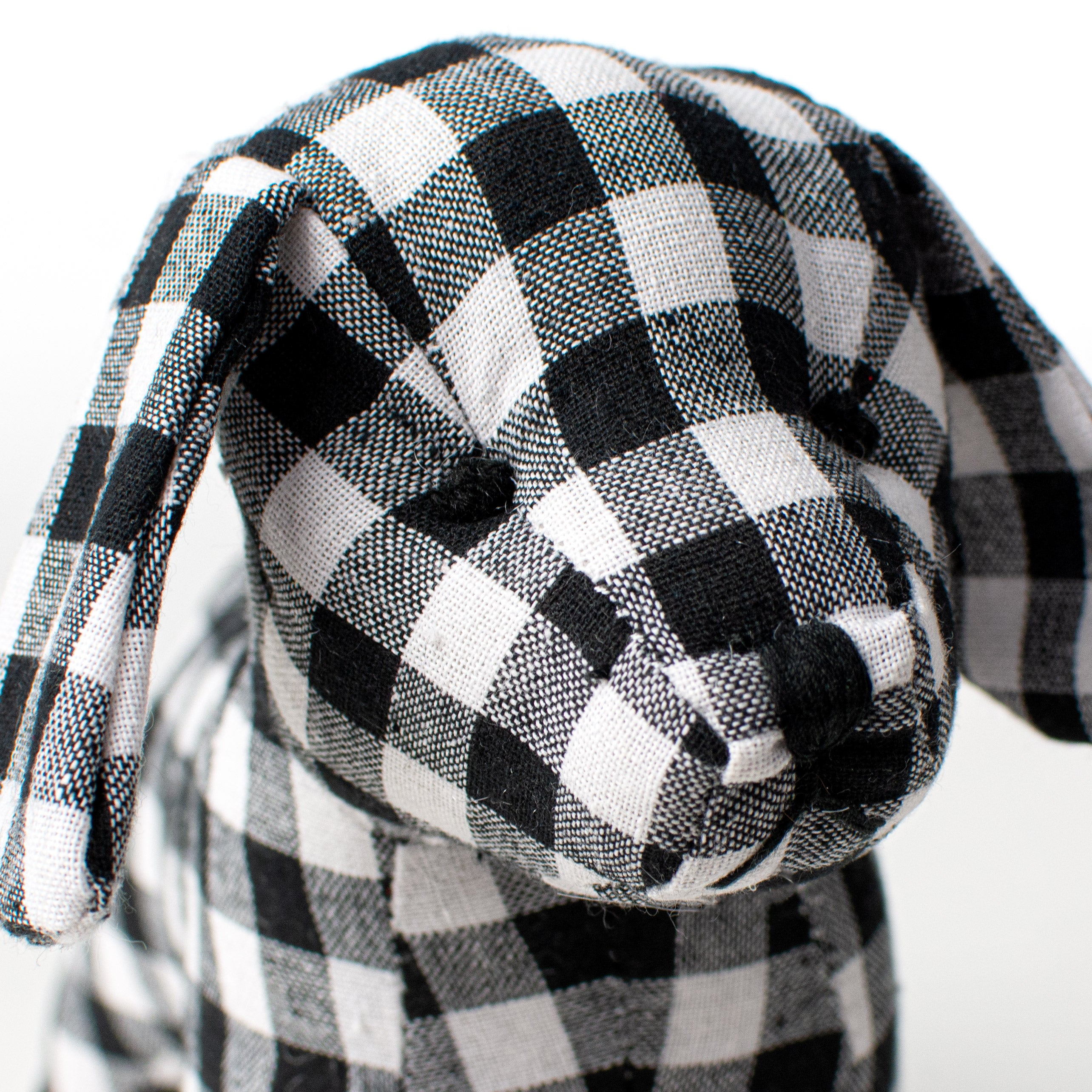 10" Check Plush Puppy Ornament detail photo 3
