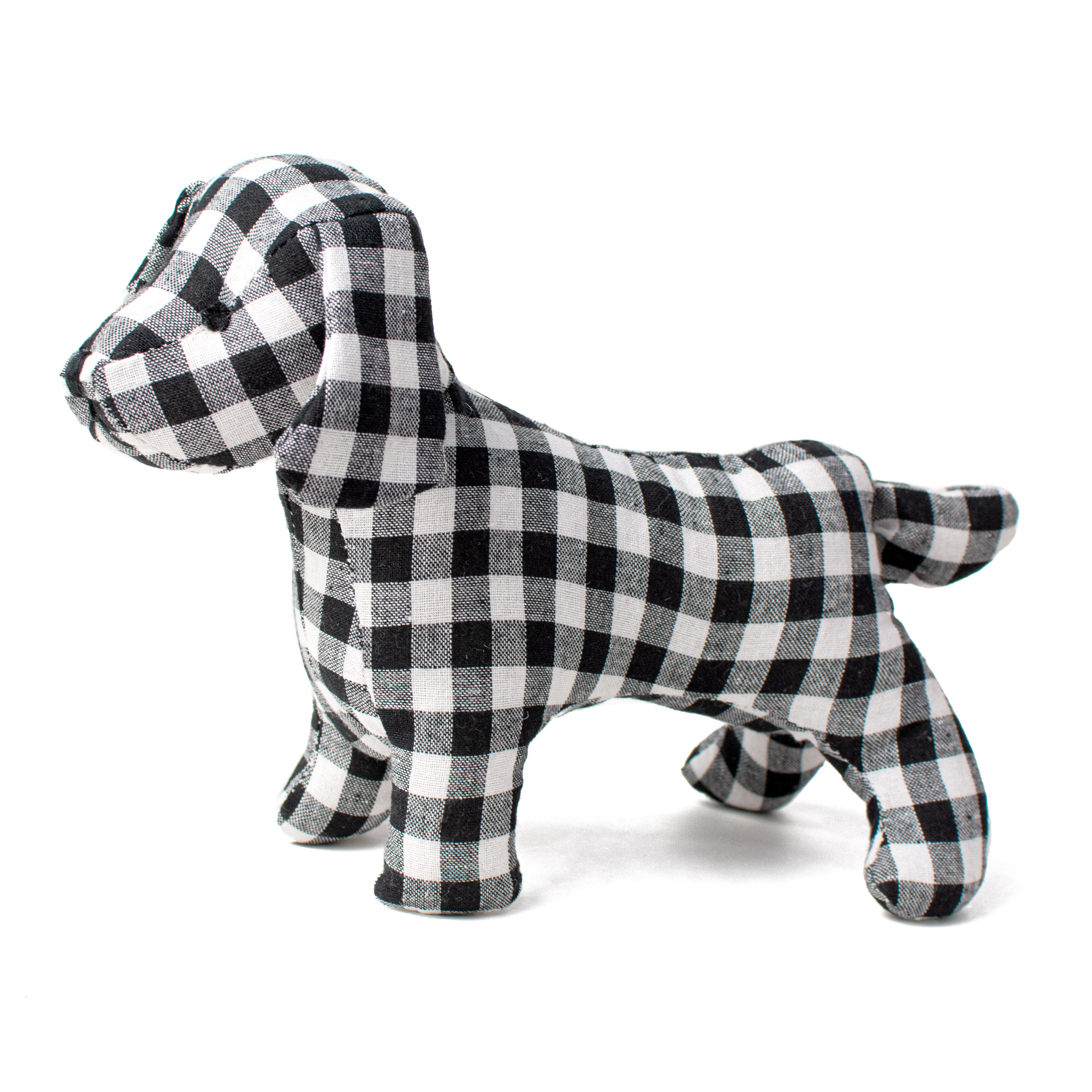 10" Check Plush Puppy Ornament Item Number: 62551BKWT